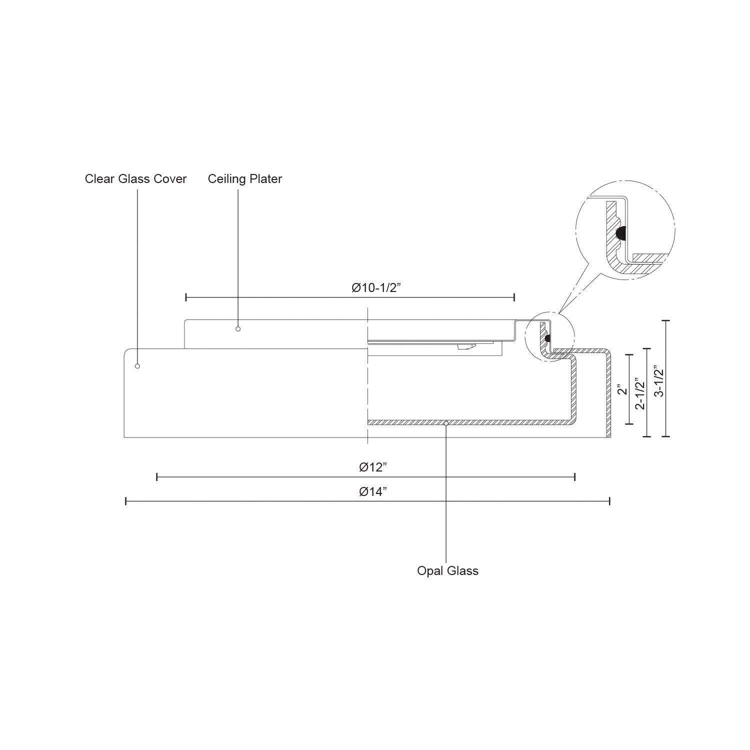 Aston 14-in Steel Flush Mount