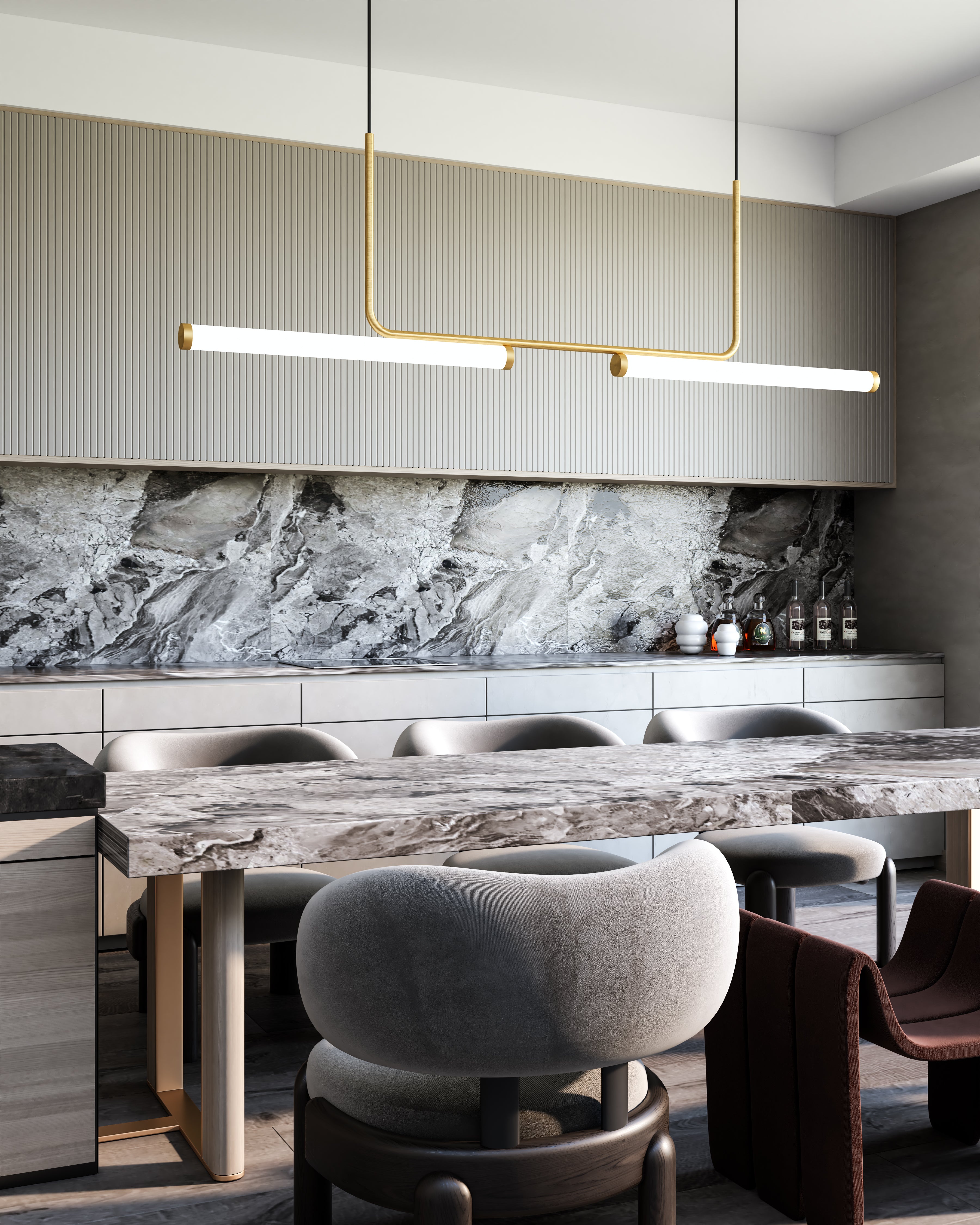 Vesper 73-in Aluminum Linear Pendant