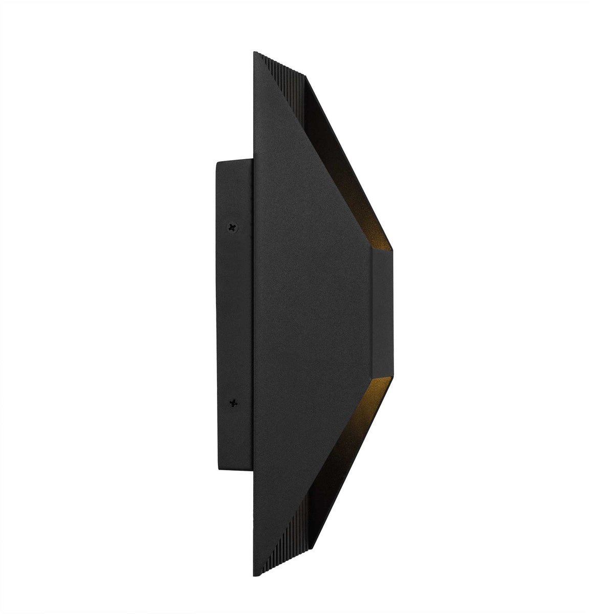 12-Inch Sand Black Ribbed Outdoor LED Wall Sconce