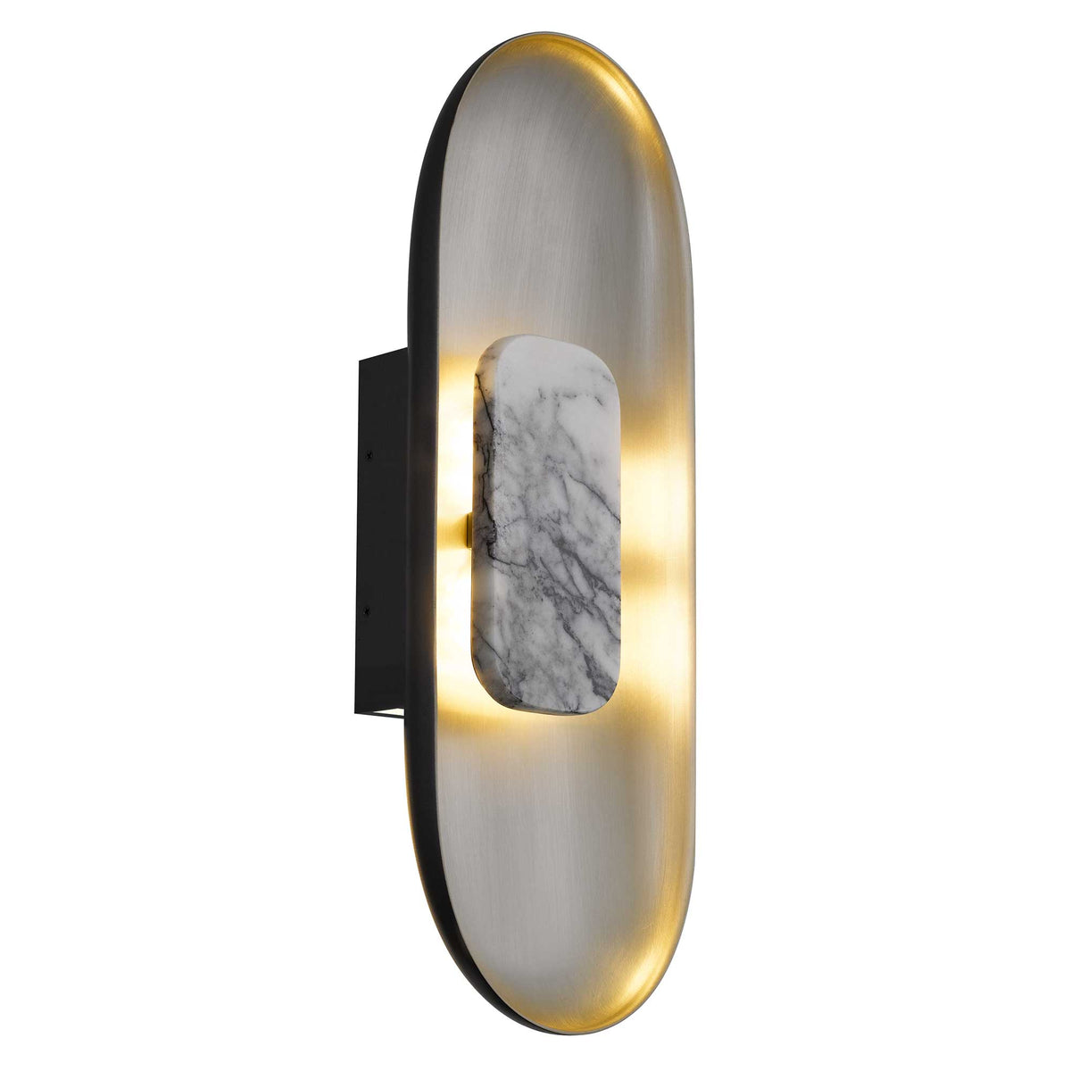 20-Inch Sand Black with White Marble Marilyn Outdoor LED Wall Sconce