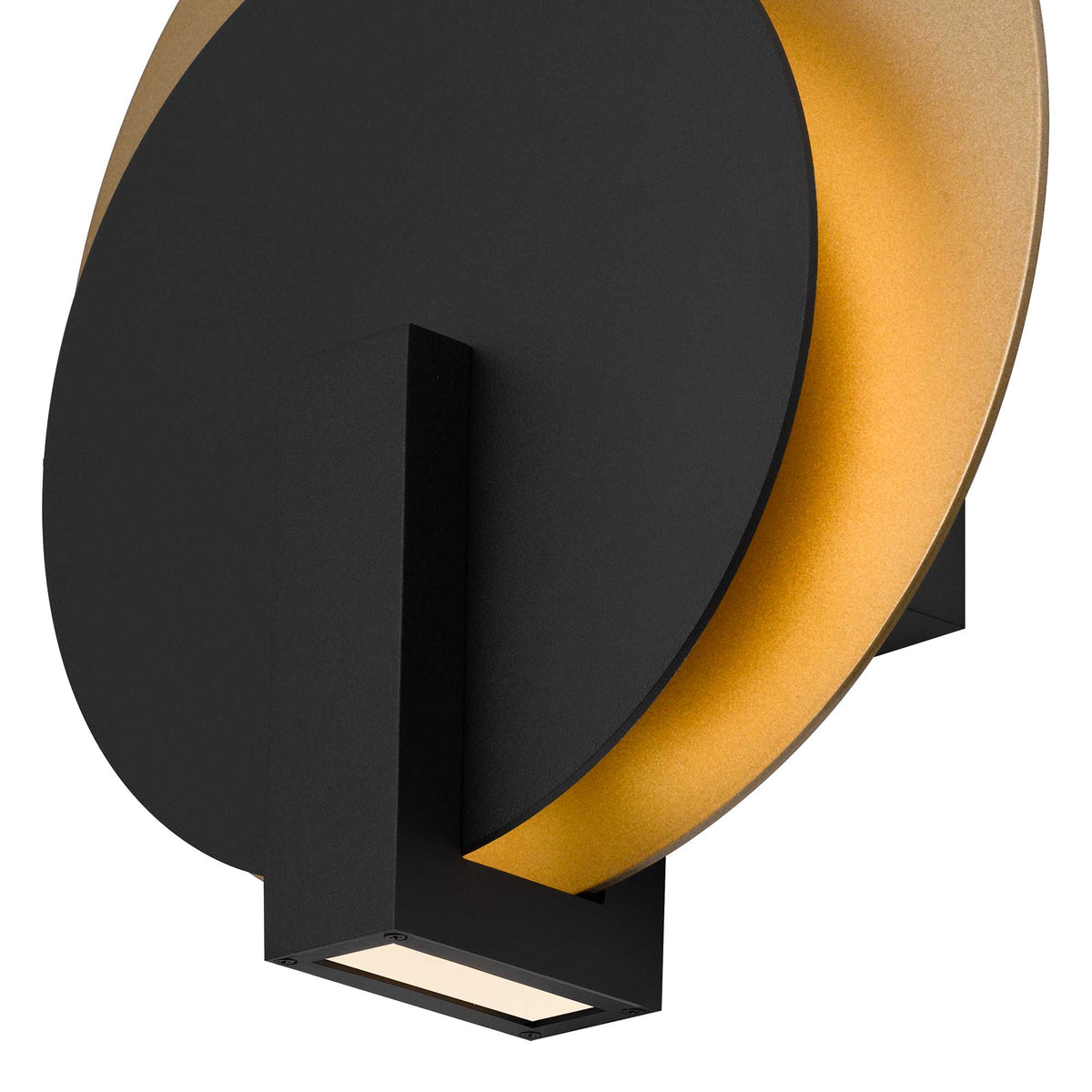 12.75-Inch Sand Black and Painted Brass Eclipse Outdoor LED Wall Sconce