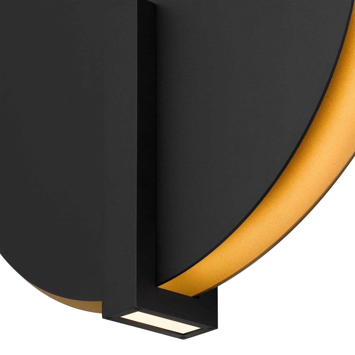 24.75-Inch Sand Black and Painted Brass Eclipse Outdoor LED Wall Sconce