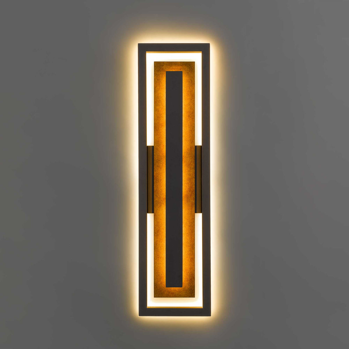 26-Inch Dark Bronze Panels Outdoor LED Wall Sconce