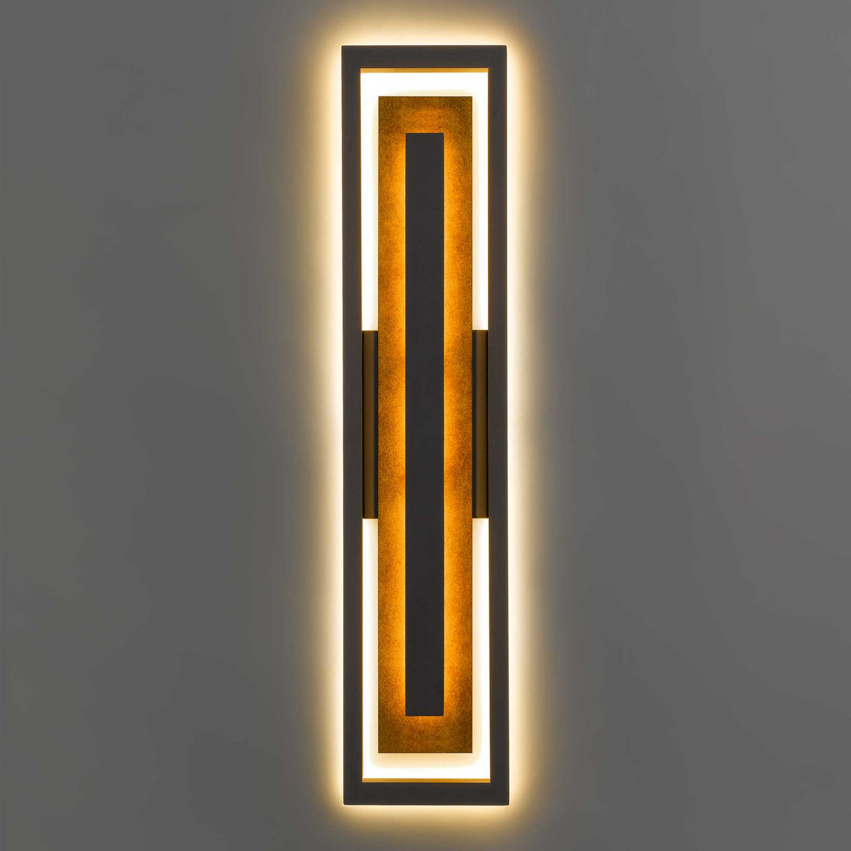 32-Inch Dark Bronze Panels Outdoor LED Wall Sconce