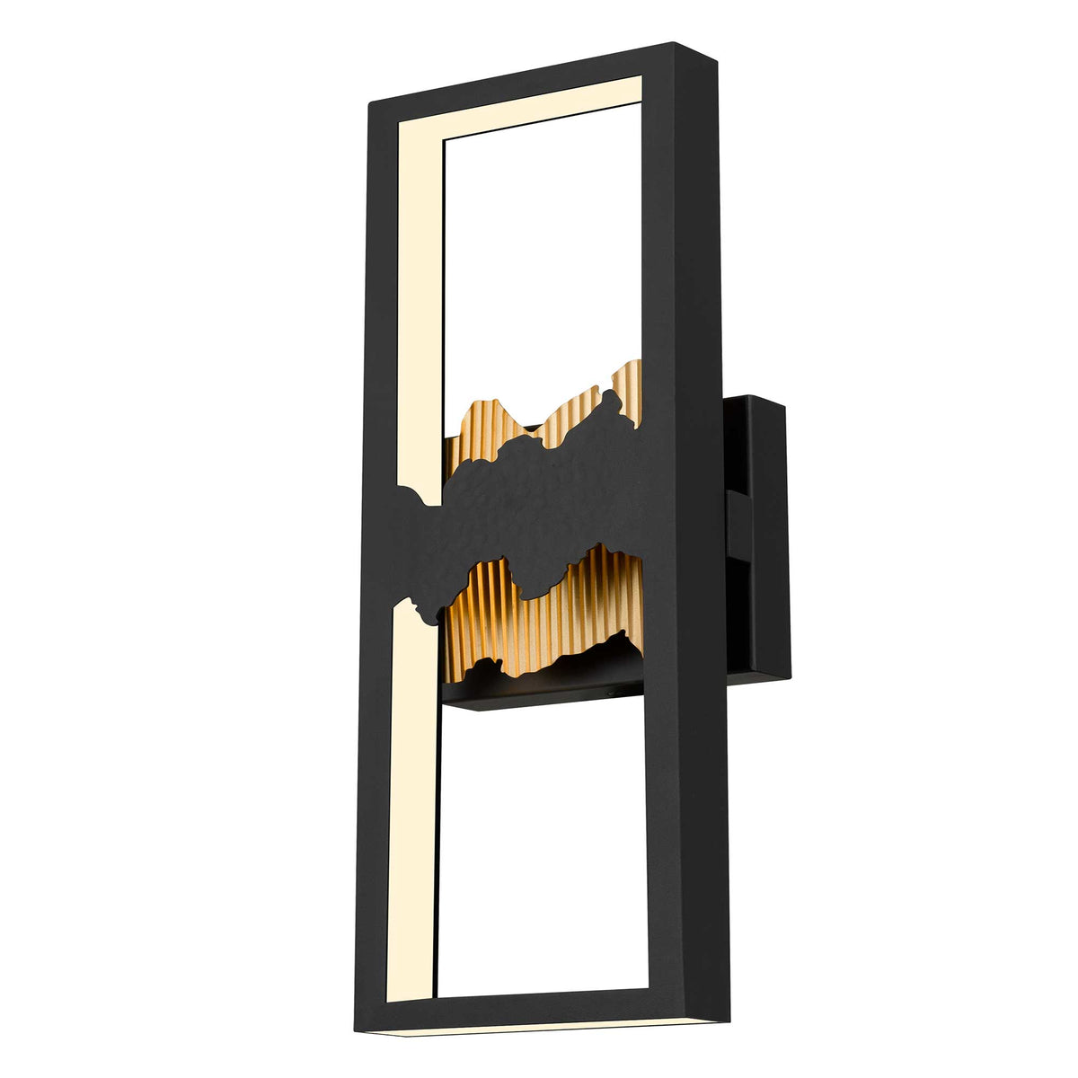 22-Inch Sand Black and Painted Brass Sunrize Outdoor LED Wall Sconce
