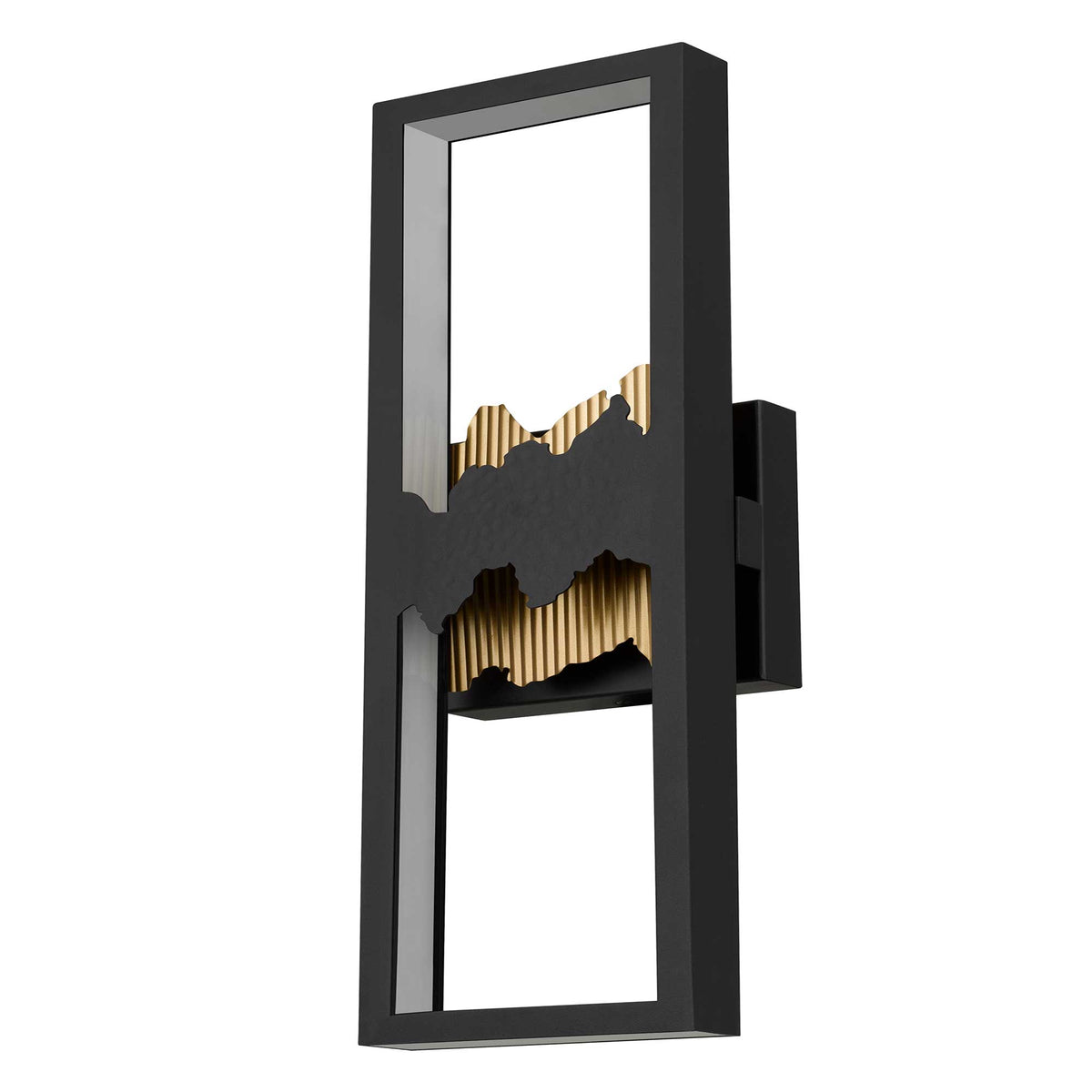 22-Inch Sand Black and Painted Brass Sunrize Outdoor LED Wall Sconce