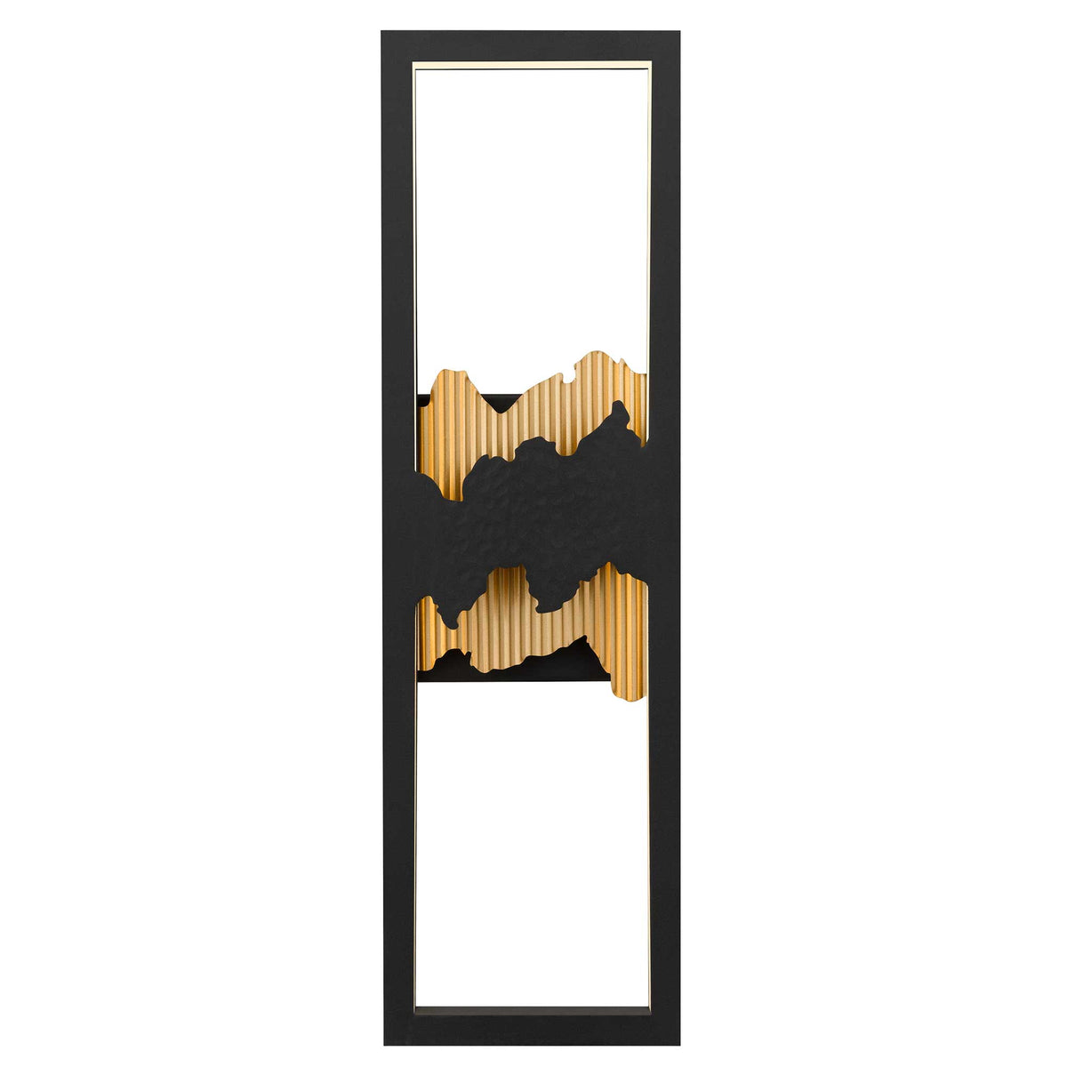 22-Inch Sand Black and Painted Brass Sunrize Outdoor LED Wall Sconce