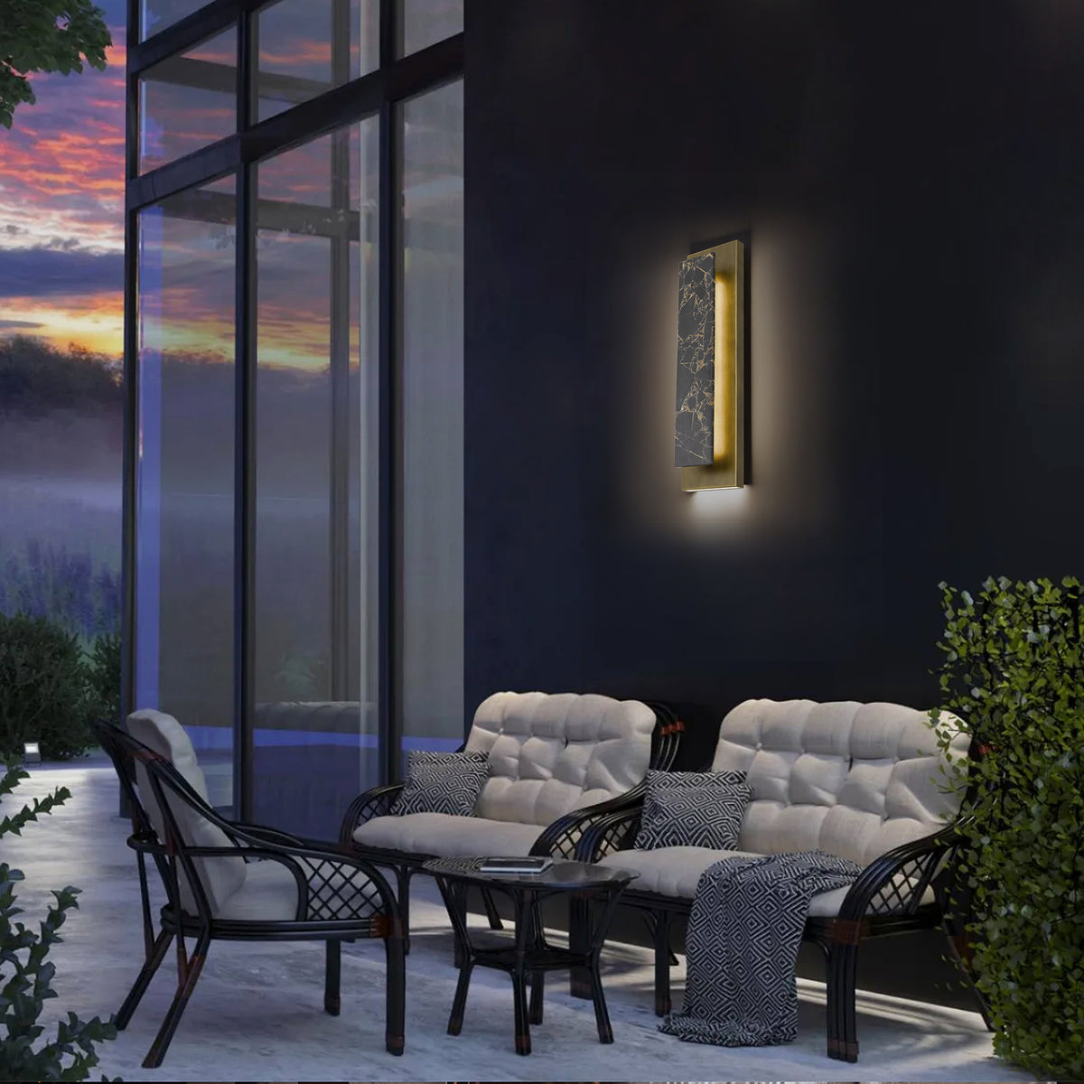 24-Inch Painted Antique Brass Zoey Outdoor LED Wall Sconce