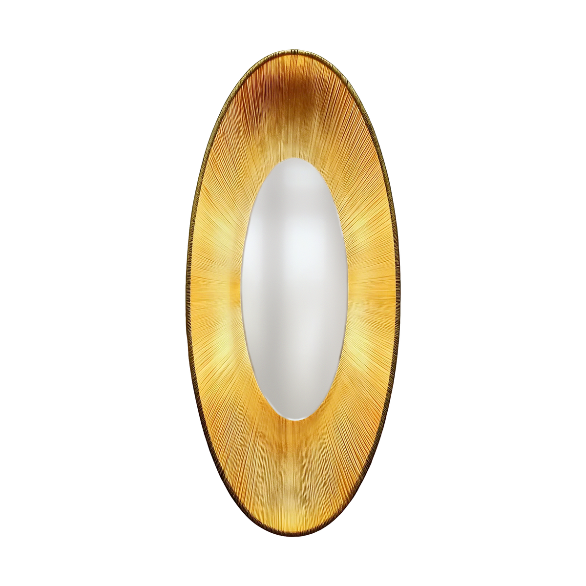 22-Inch Painted Antique Brass Oval Outdoor LED Wall Sconce