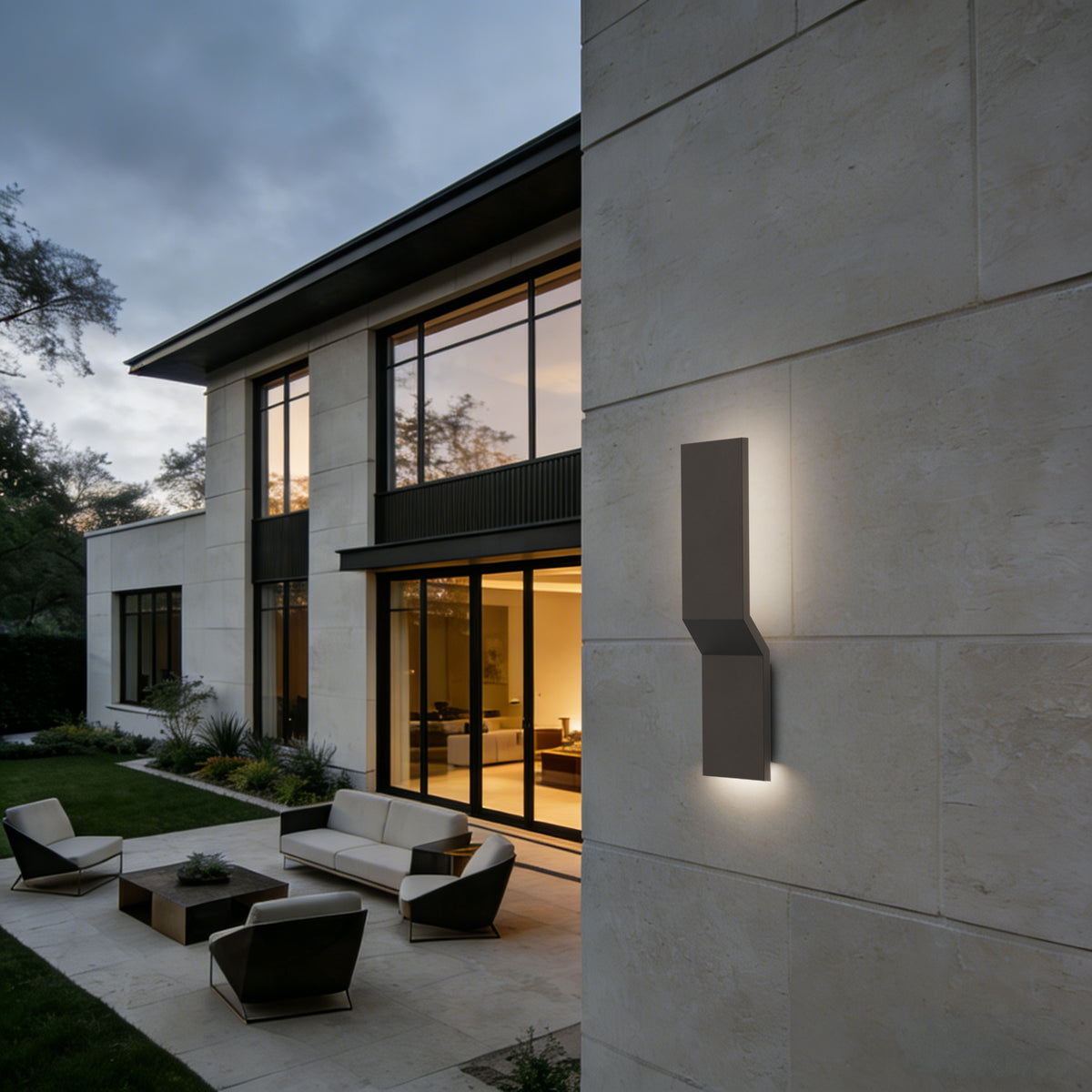 24-Inch Dark Bronze Oxide Plateau Outdoor LED Wall Sconce