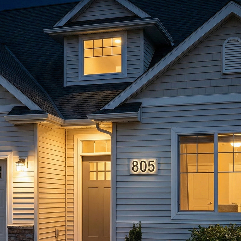 Illuminated Address Numbers - Stainless Steel 2700K