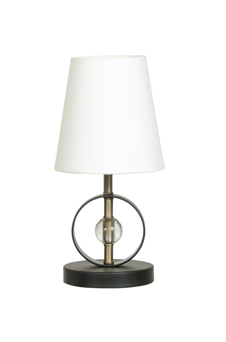 12.5-inch Bryson Black Antique Brass Accent Table Lamp