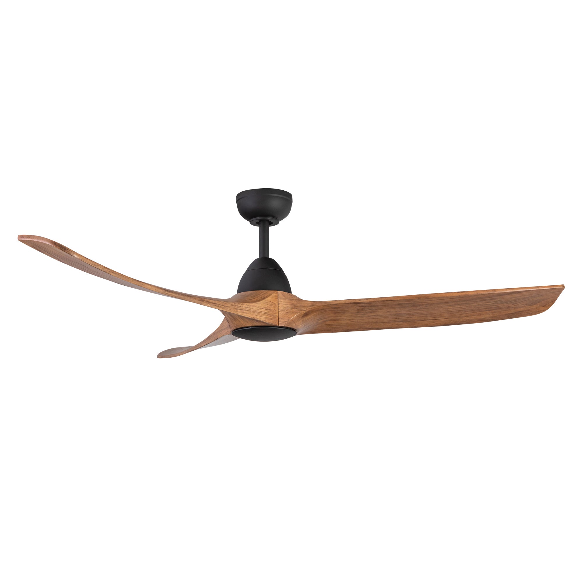 Baylor 60-in Matte Black and Natural Wood Reversible DC Ceiling Fan