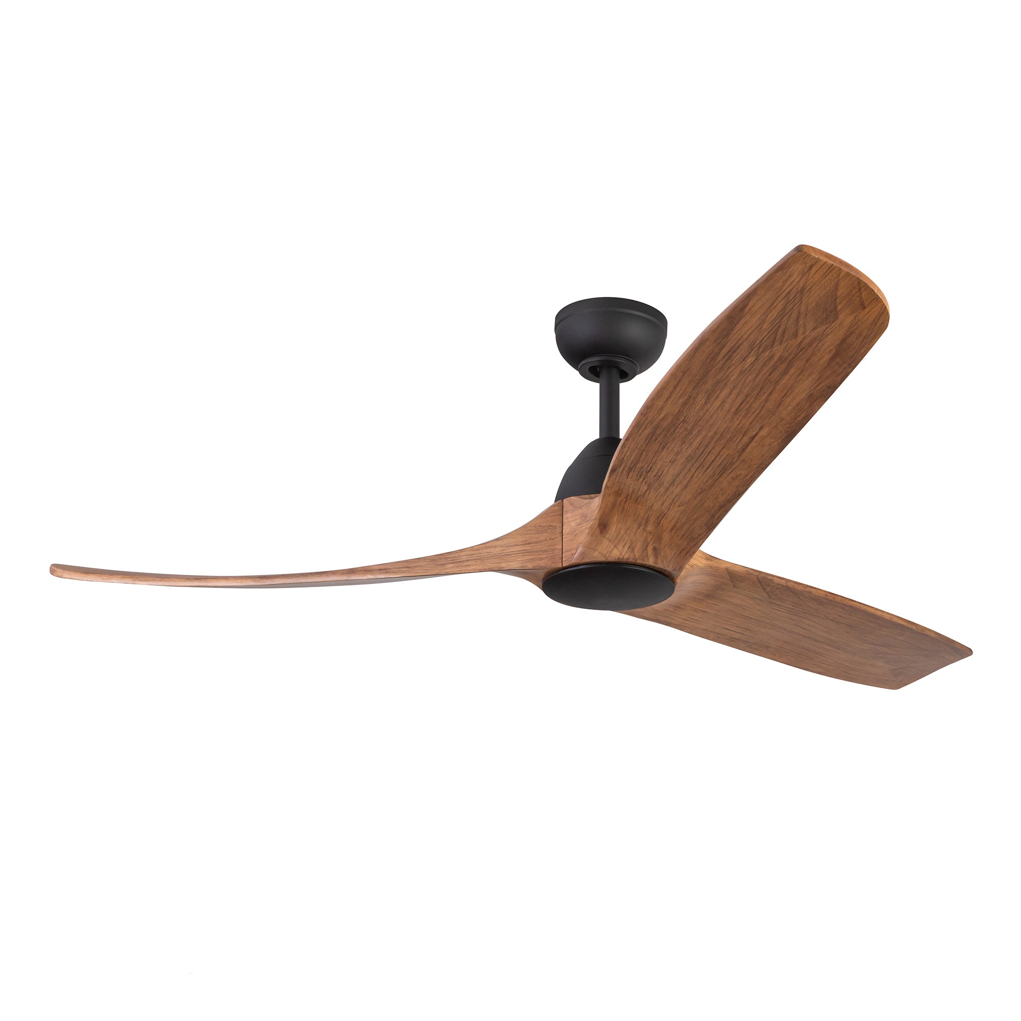 Baylor 60-in Matte Black and Natural Wood Reversible DC Ceiling Fan