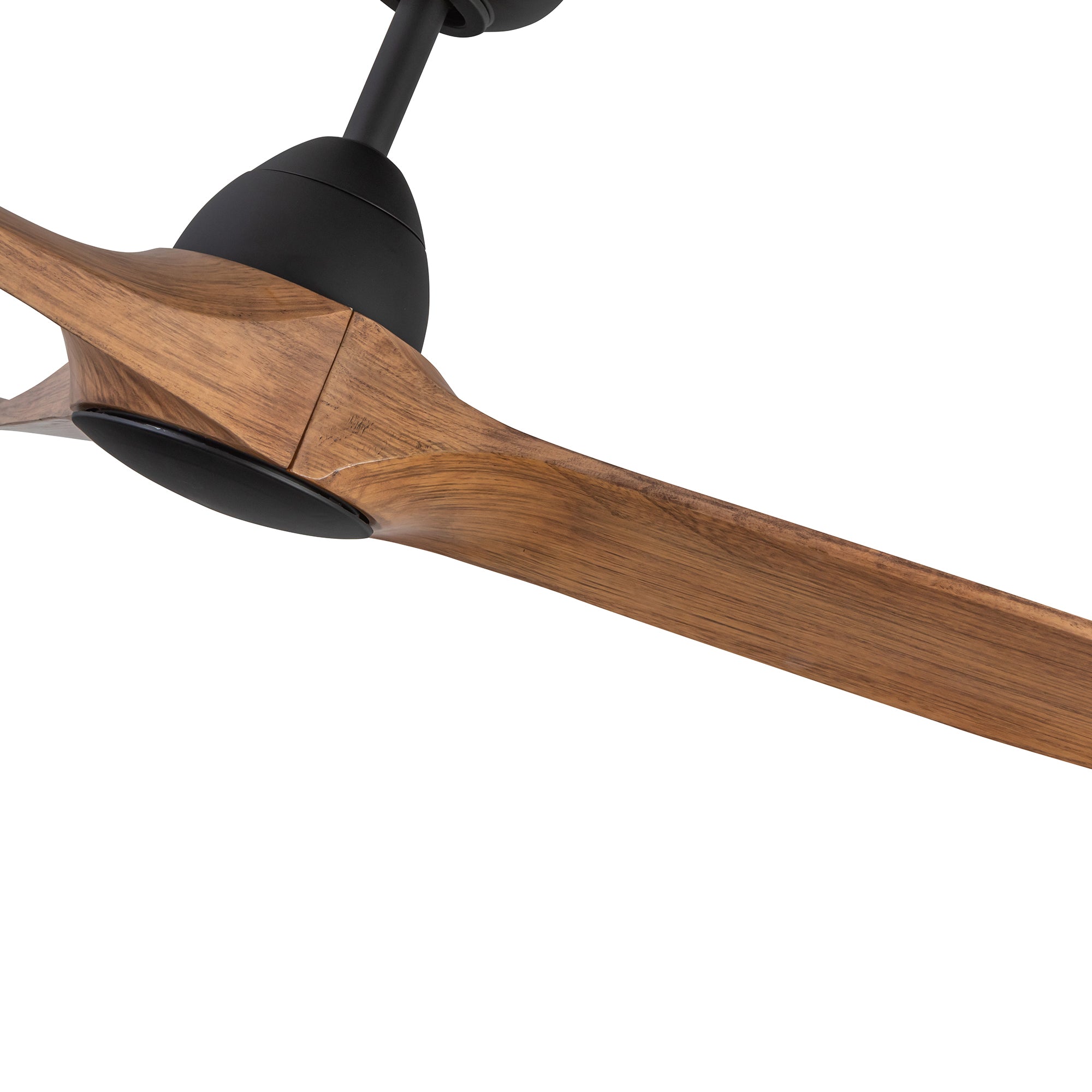 Baylor 60-in Matte Black and Natural Wood Reversible DC Ceiling Fan