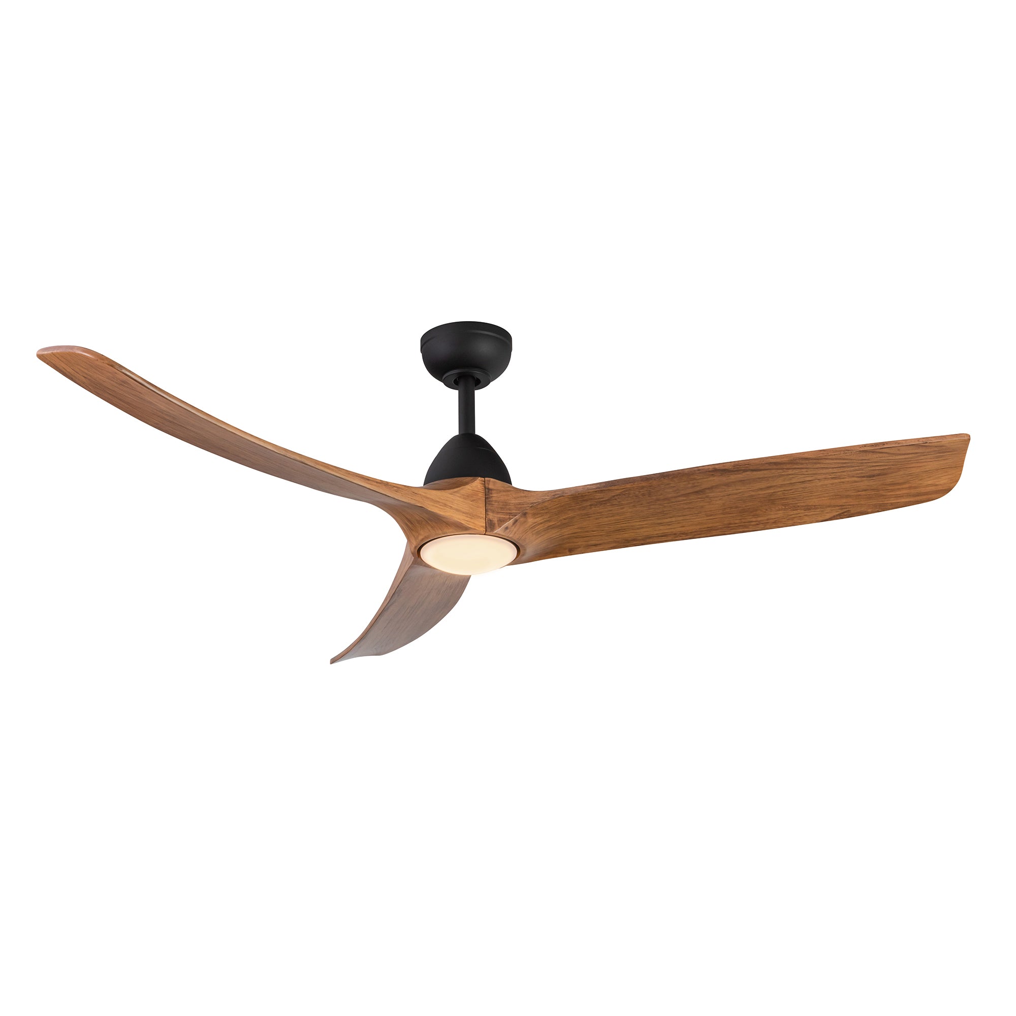 Baylor 60-in Matte Black and Natural Wood Reversible DC LED Ceiling Fan