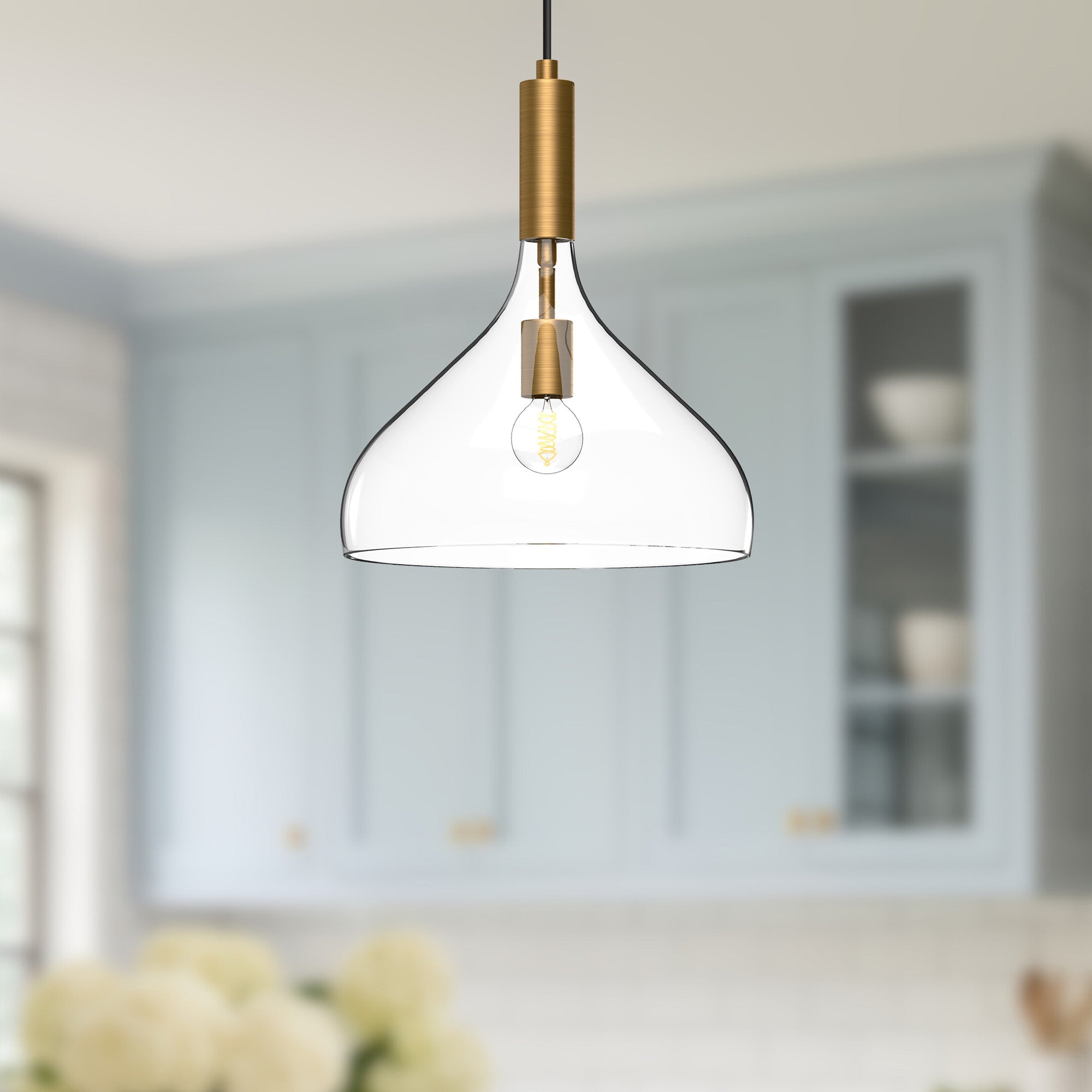 Belleview 12-in Steel Pendant