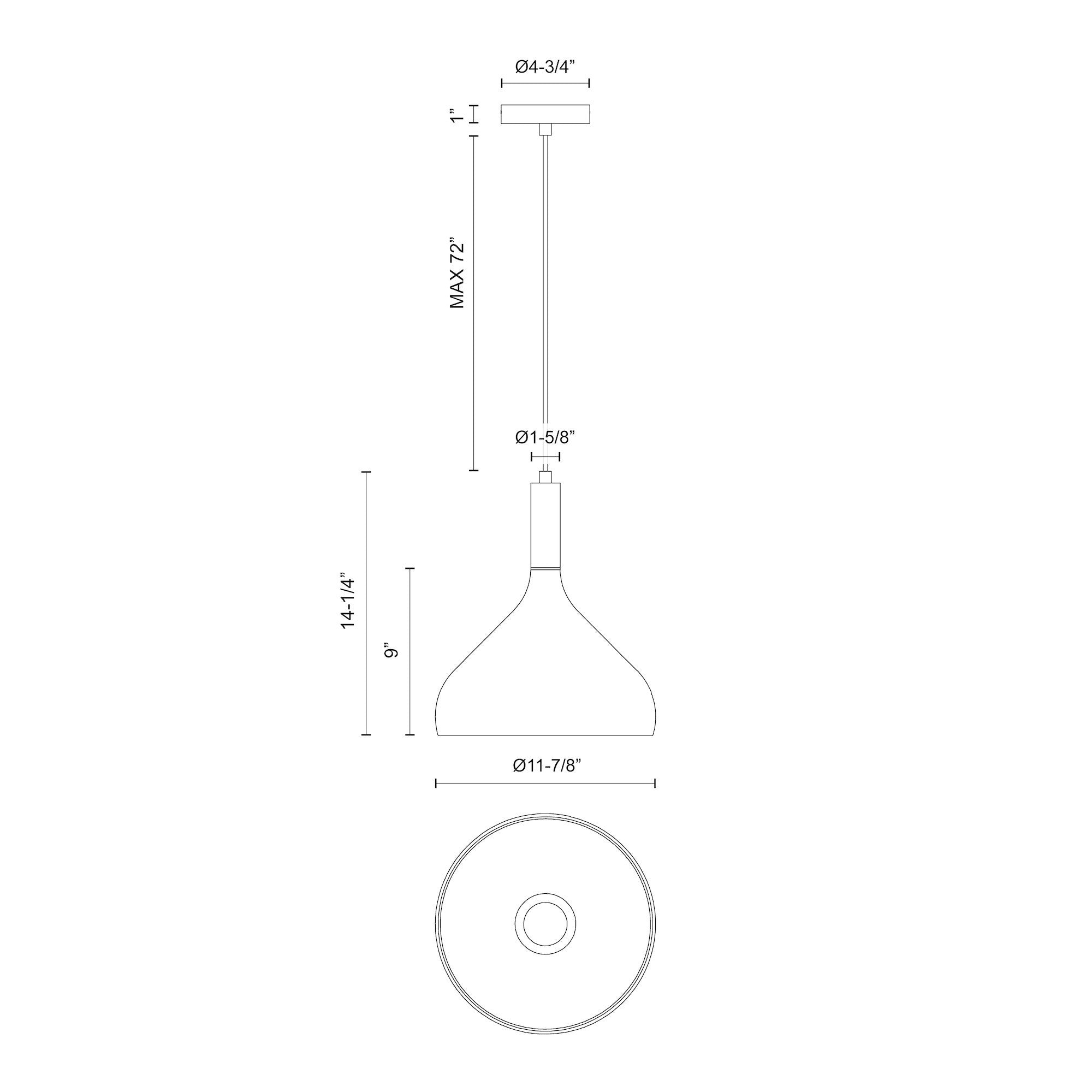 Belleview 12-in Steel Pendant
