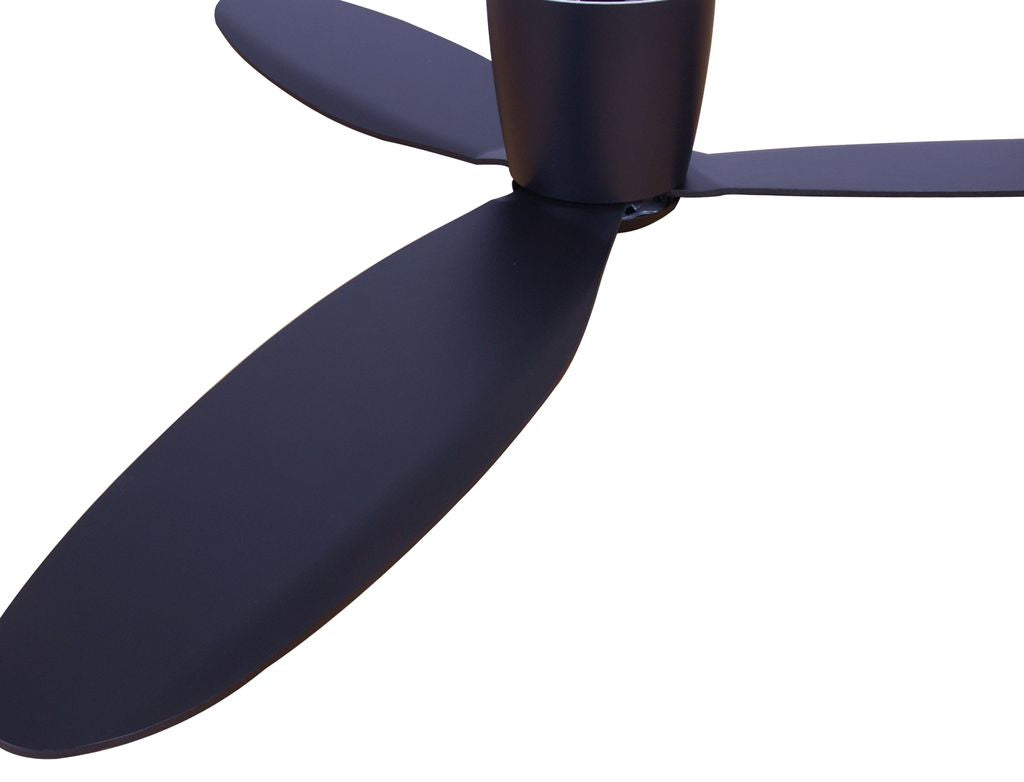 52 Inch DC Black Fan with Remote and Black Blades