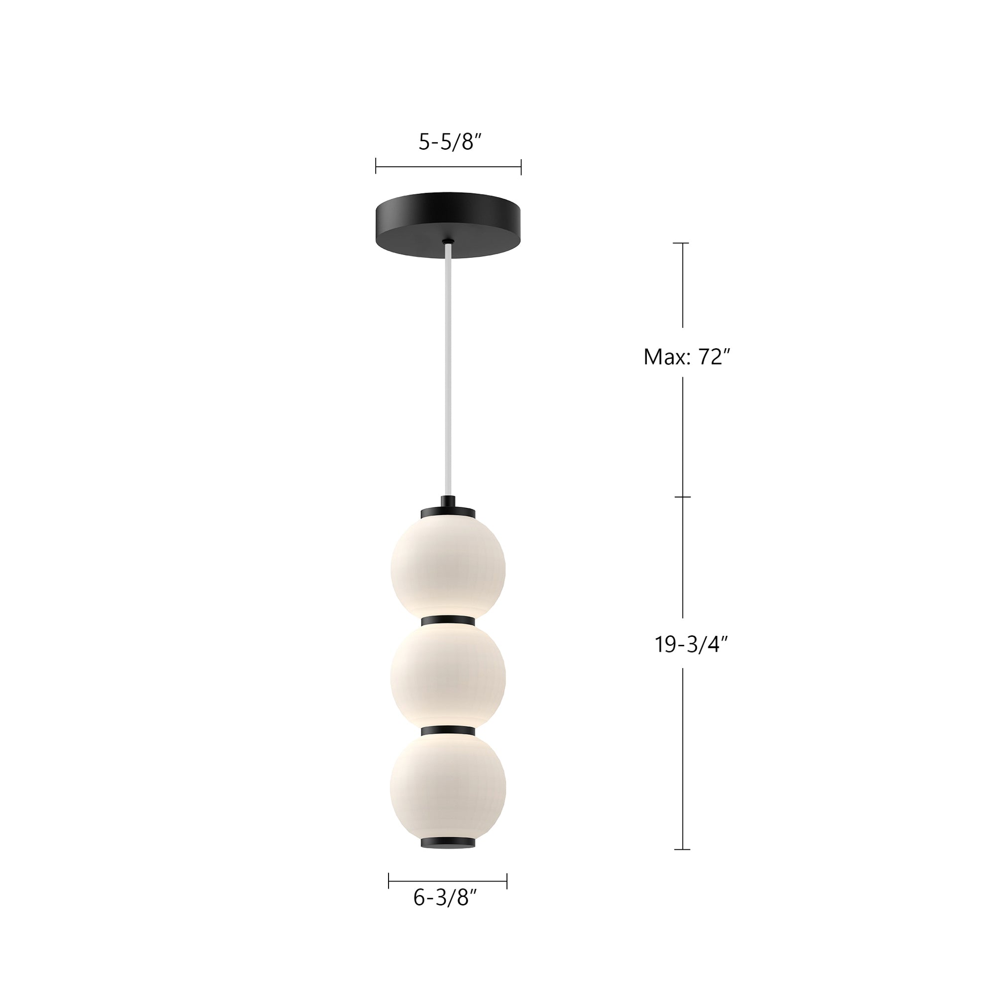 Bijou 7-in Steel Pendant