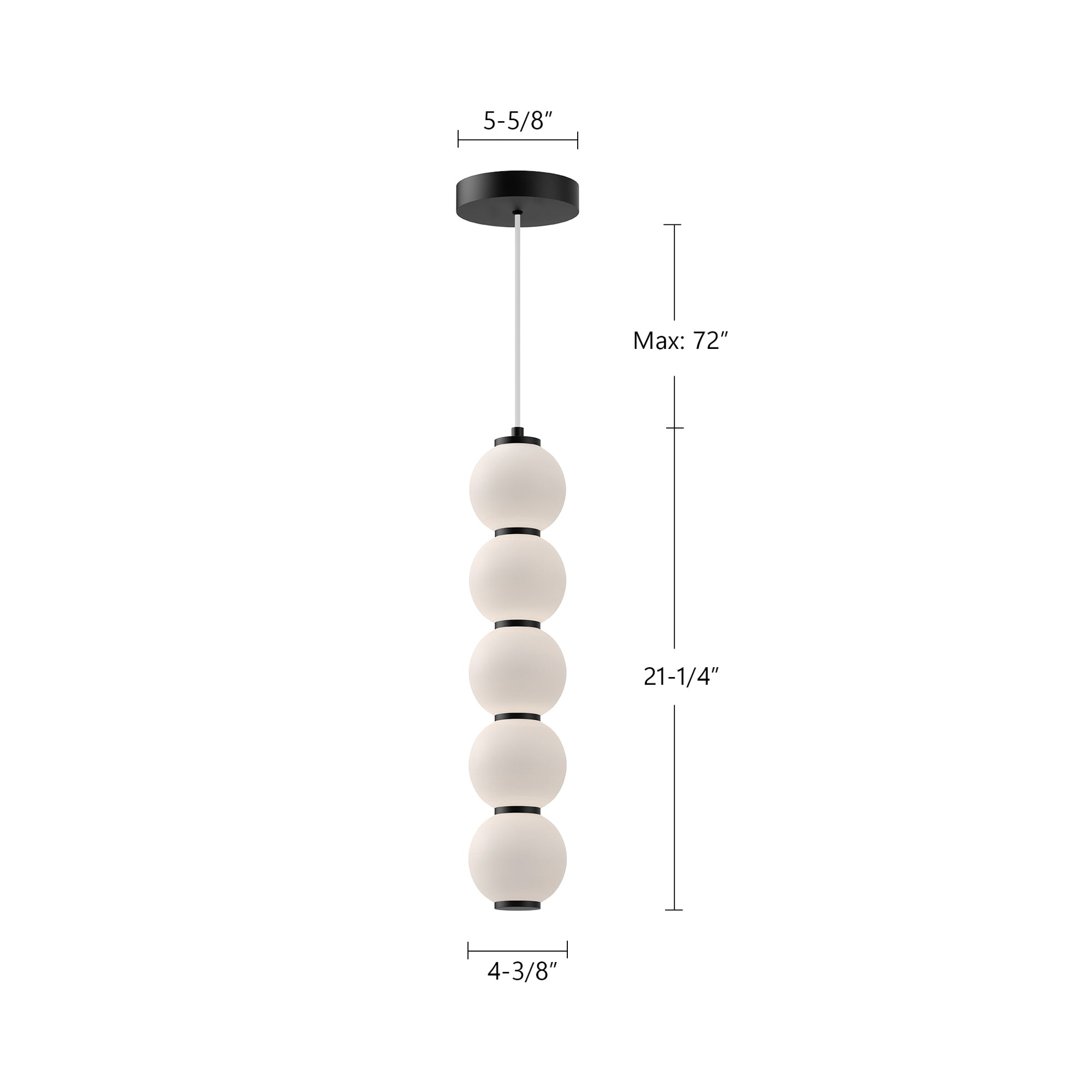 Bijou 5-in Steel Pendant