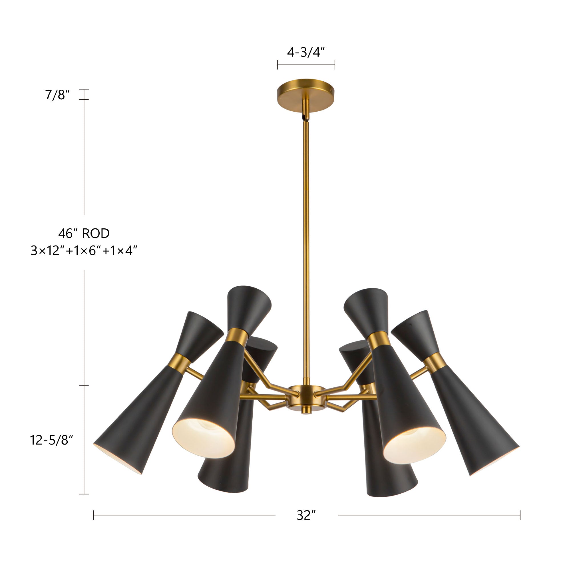 Blake 32-in Steel Chandelier