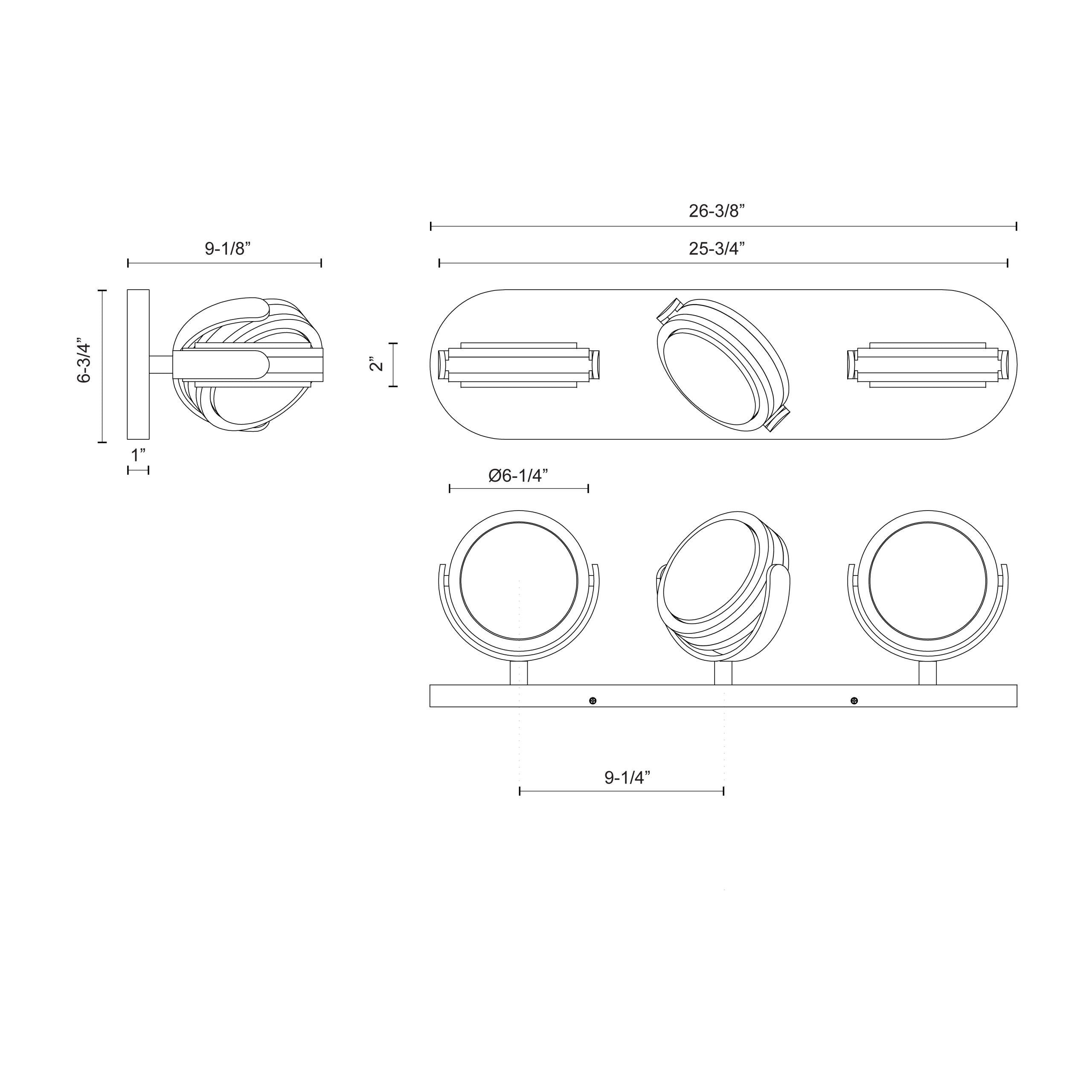 Blanco 26-in Steel Vanity Light