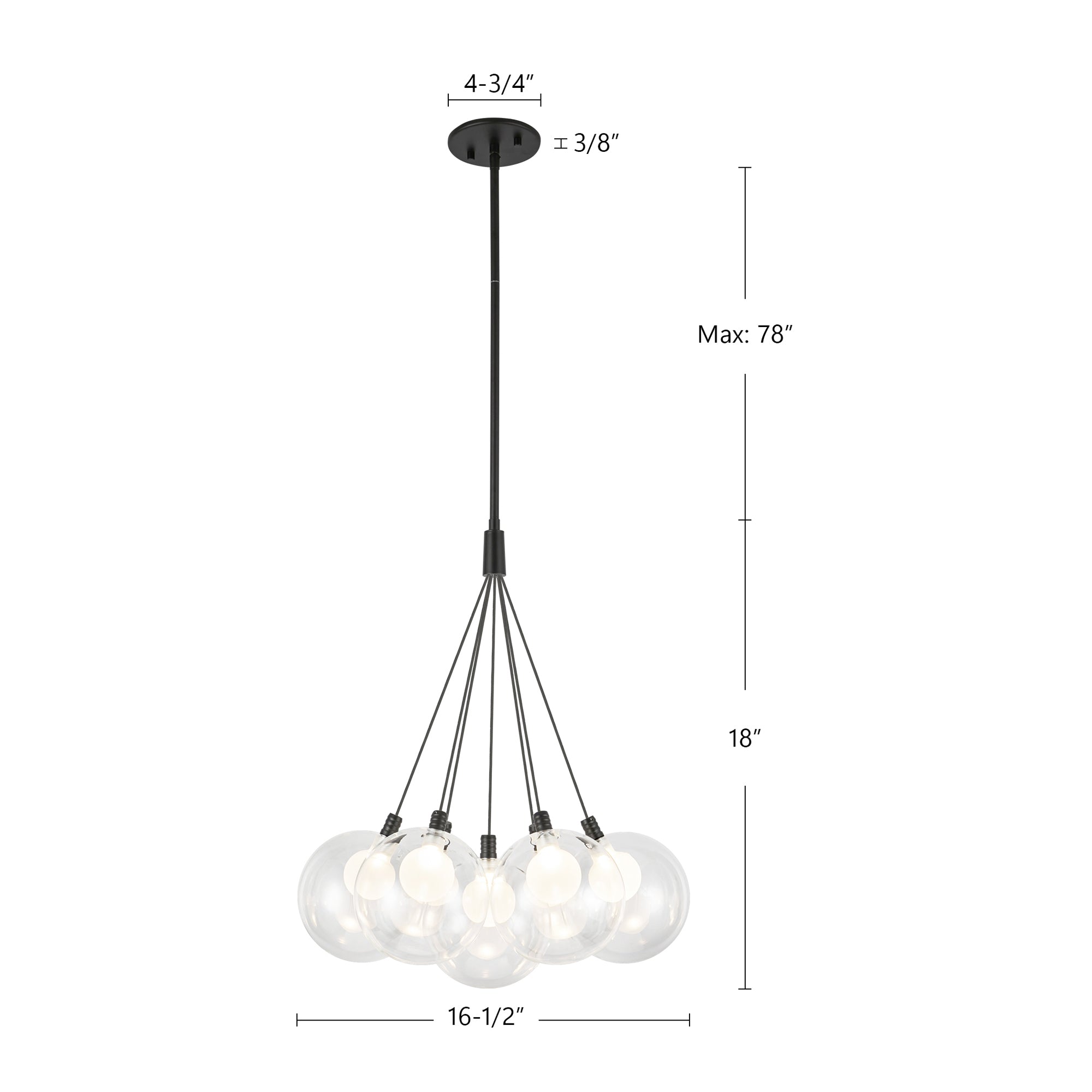Bolla 17-in Steel Chandelier