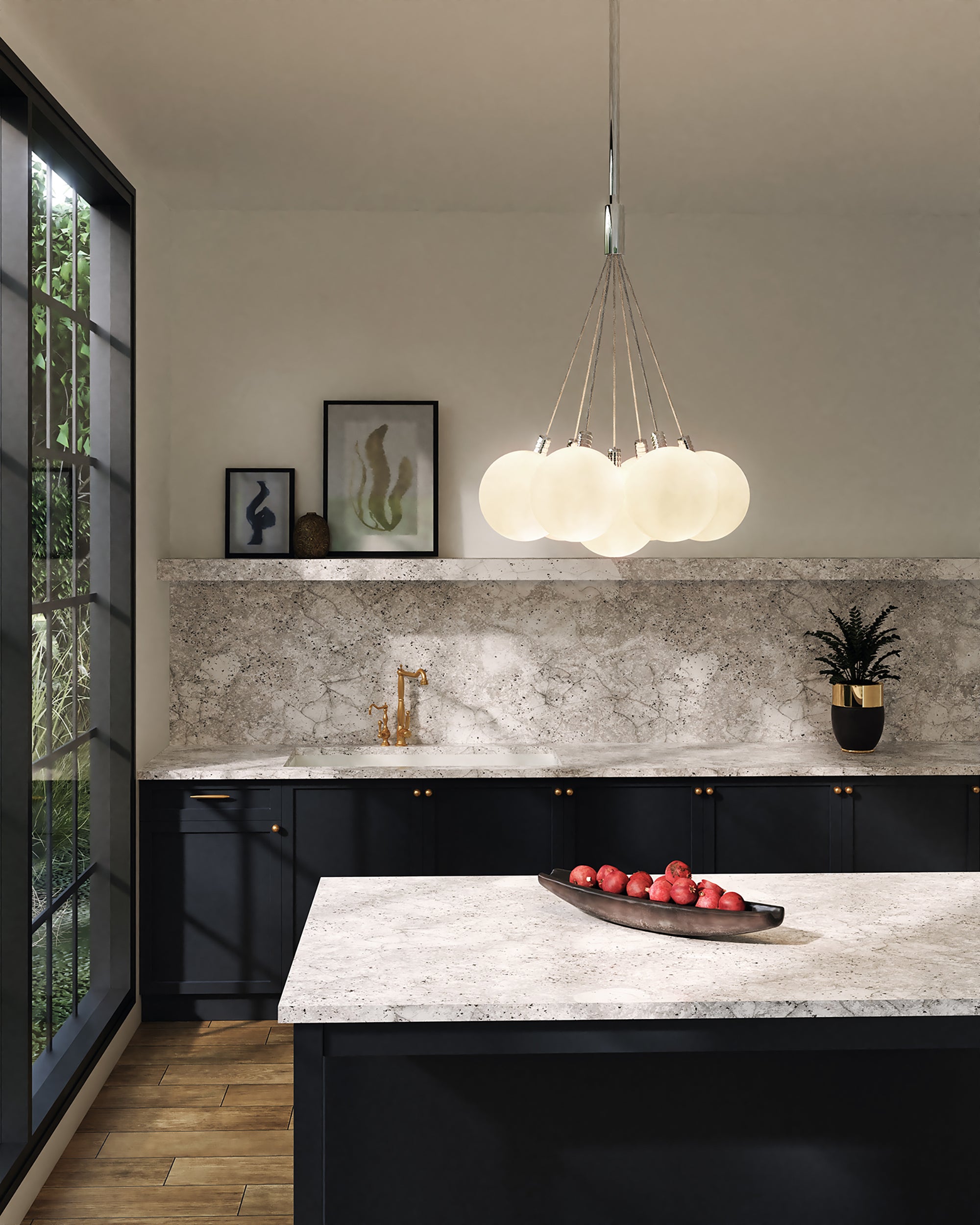 Bolla 17-in Steel Chandelier