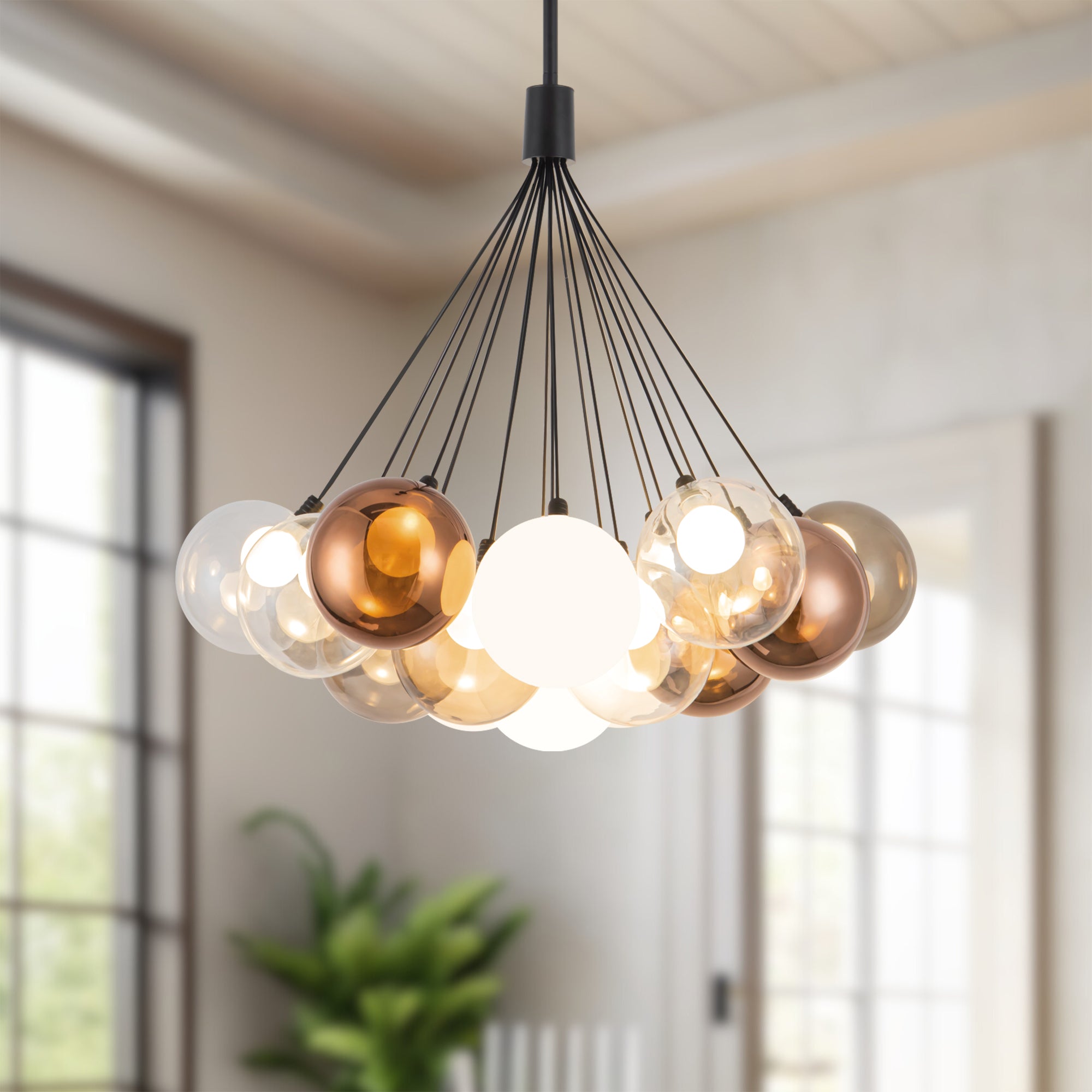 Bolla 28-in Steel Chandelier