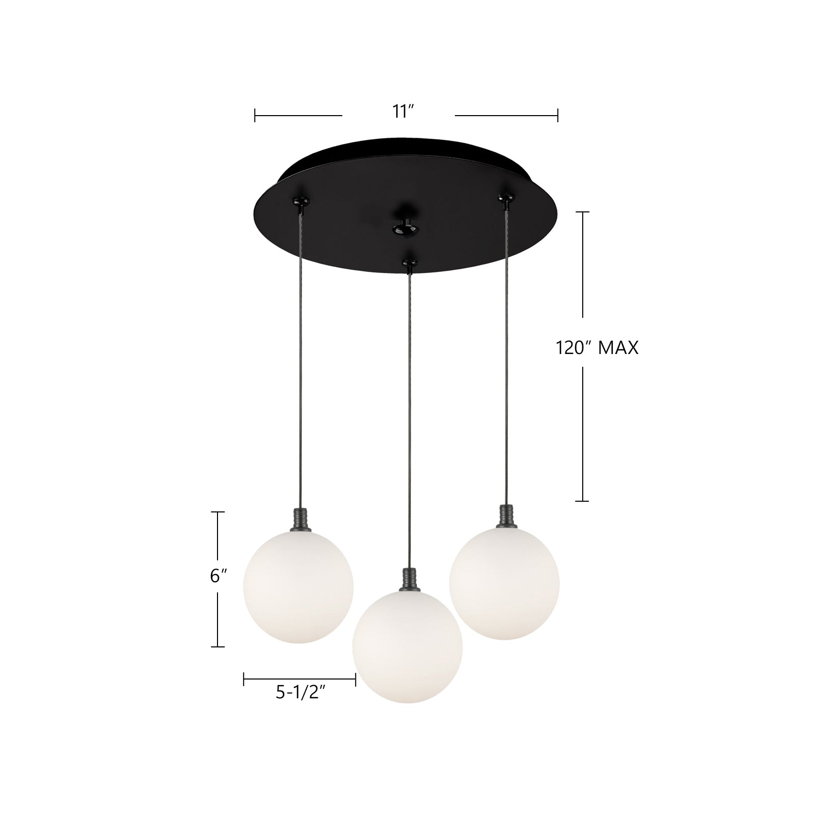 Bolla 12-in Steel Multi Pendant
