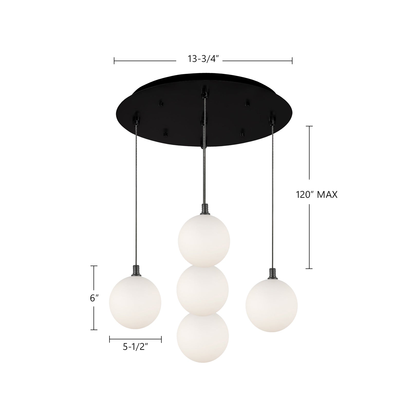 Bolla 16-in Steel Multi Pendant
