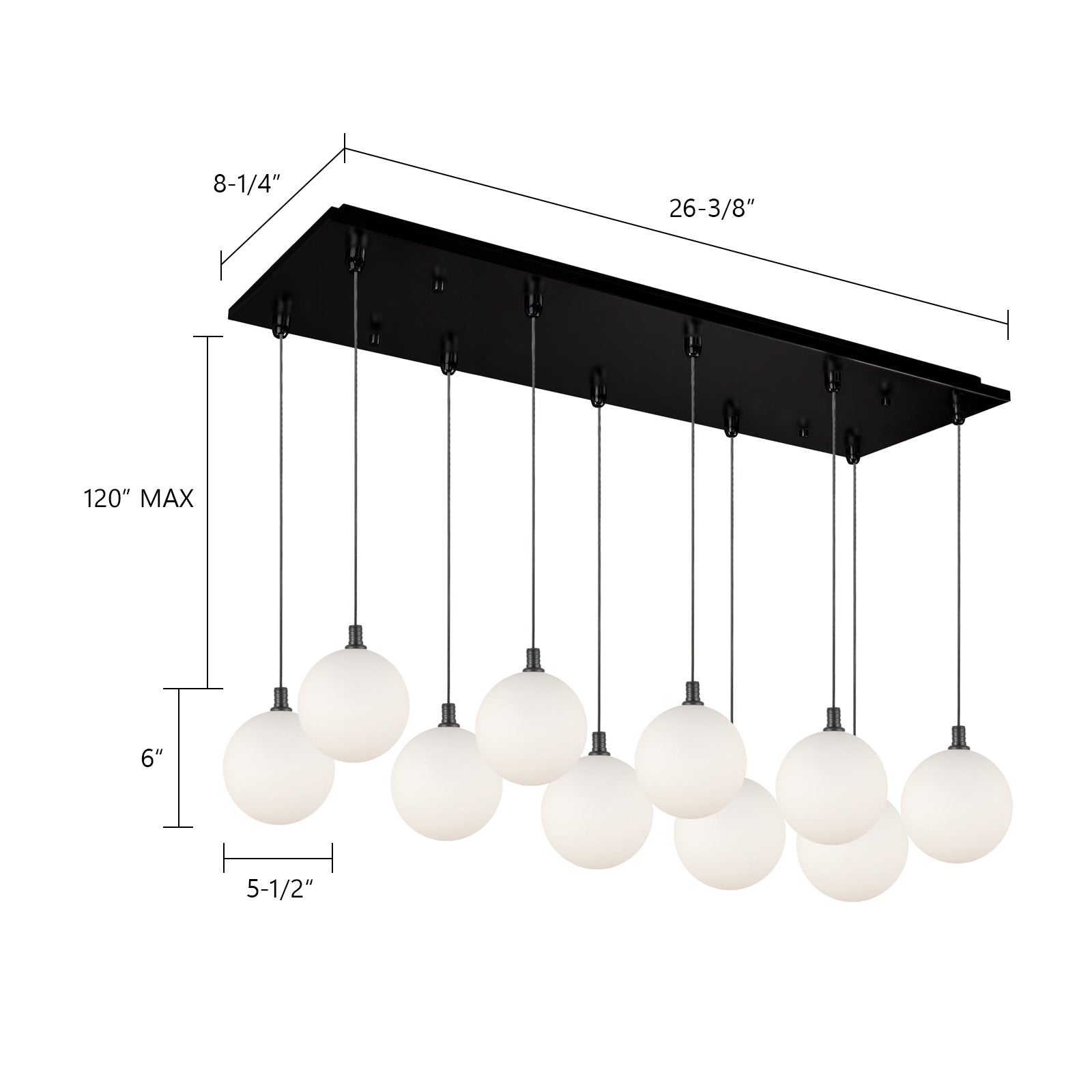 Bolla 29-in Steel Multi Pendant