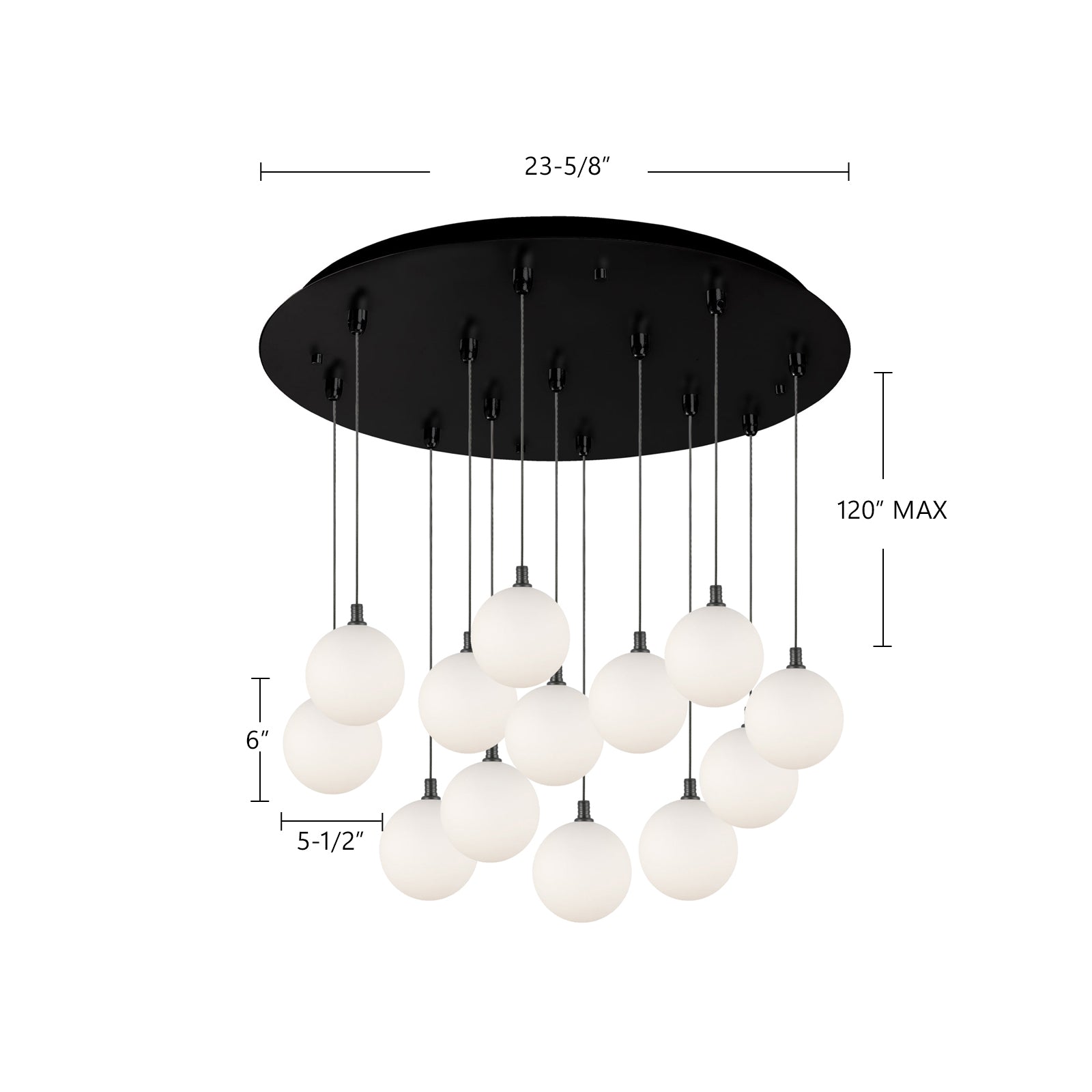 Bolla 25-in Steel Multi Pendant