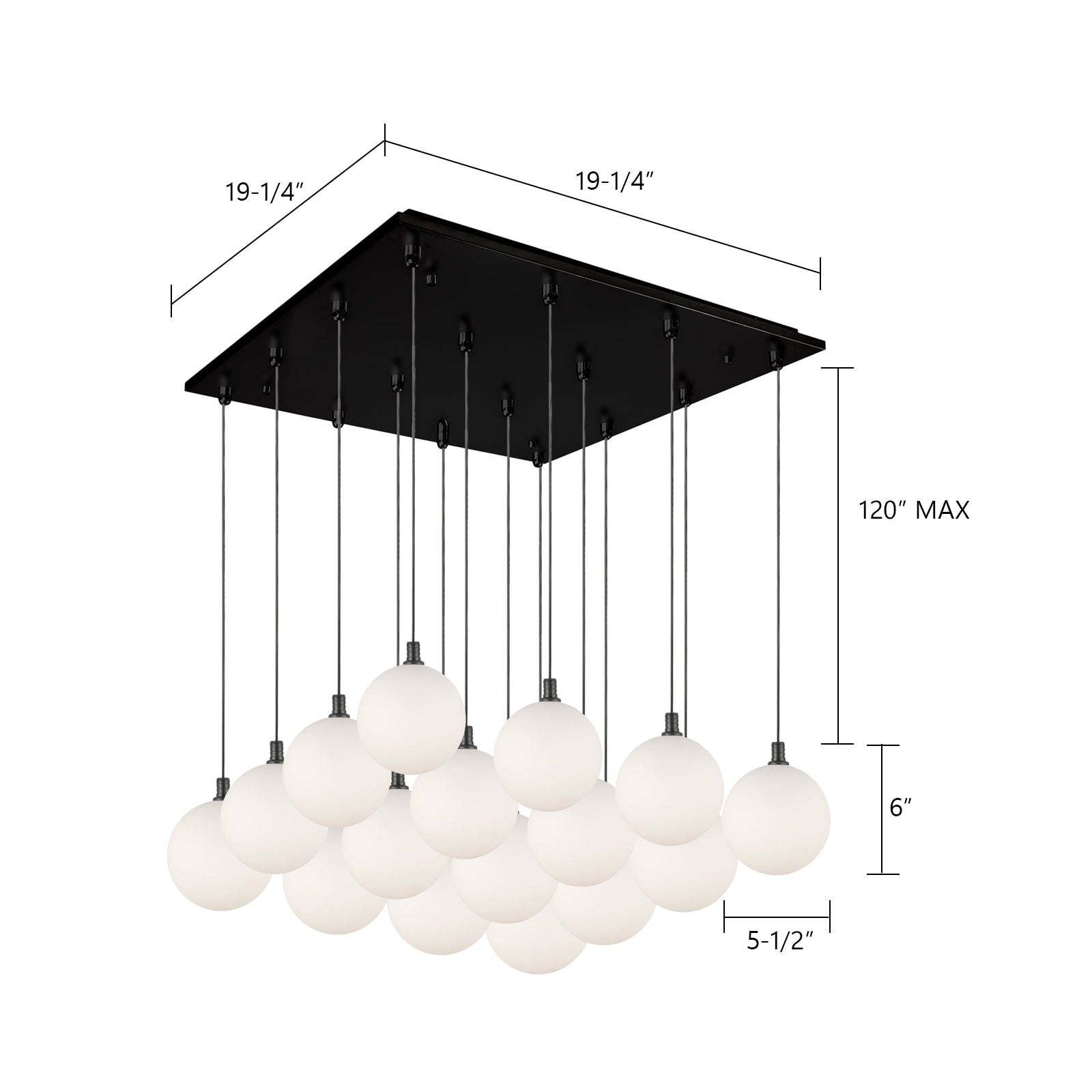 Bolla 21-in Steel Multi Pendant