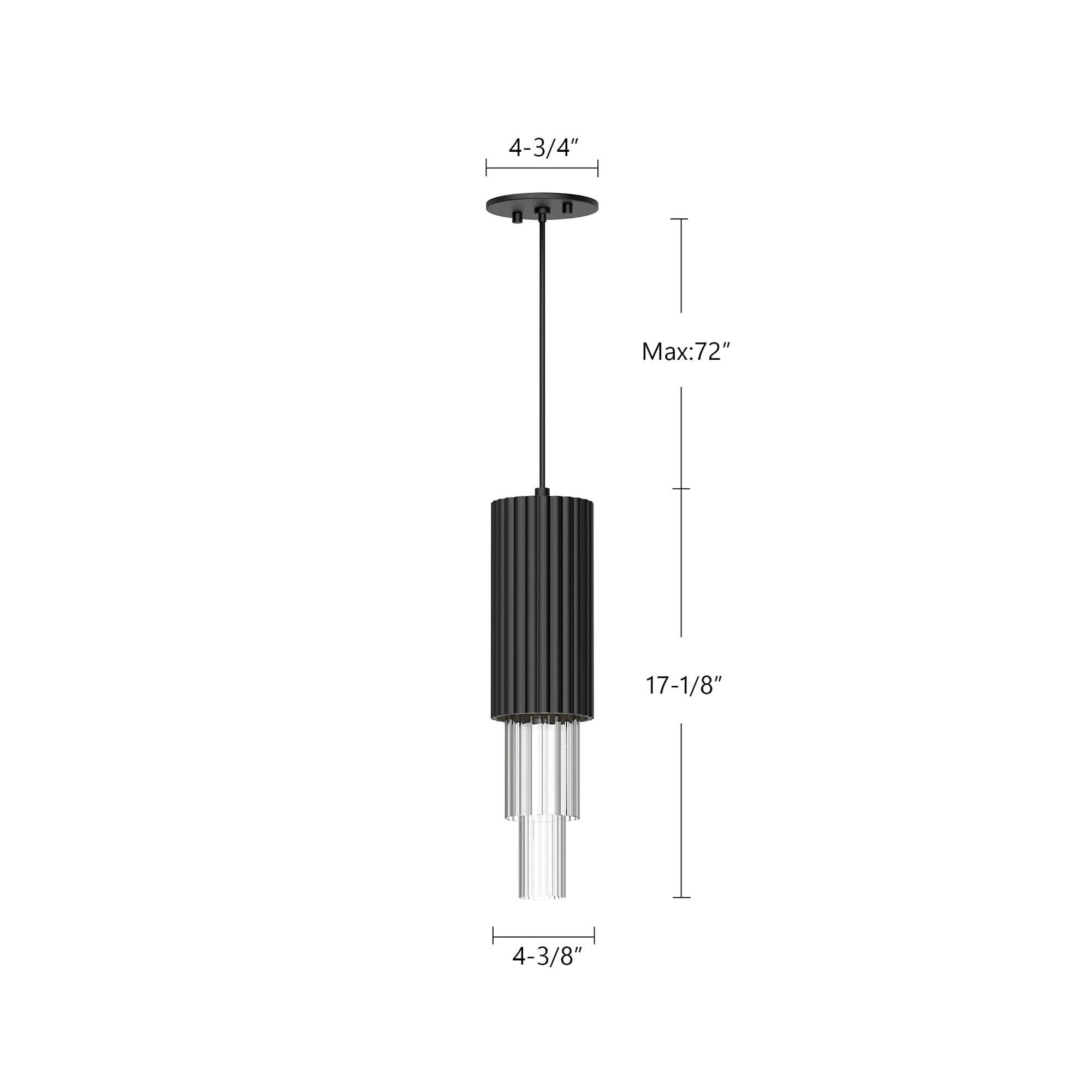 Bordeaux 4-in Steel Pendant