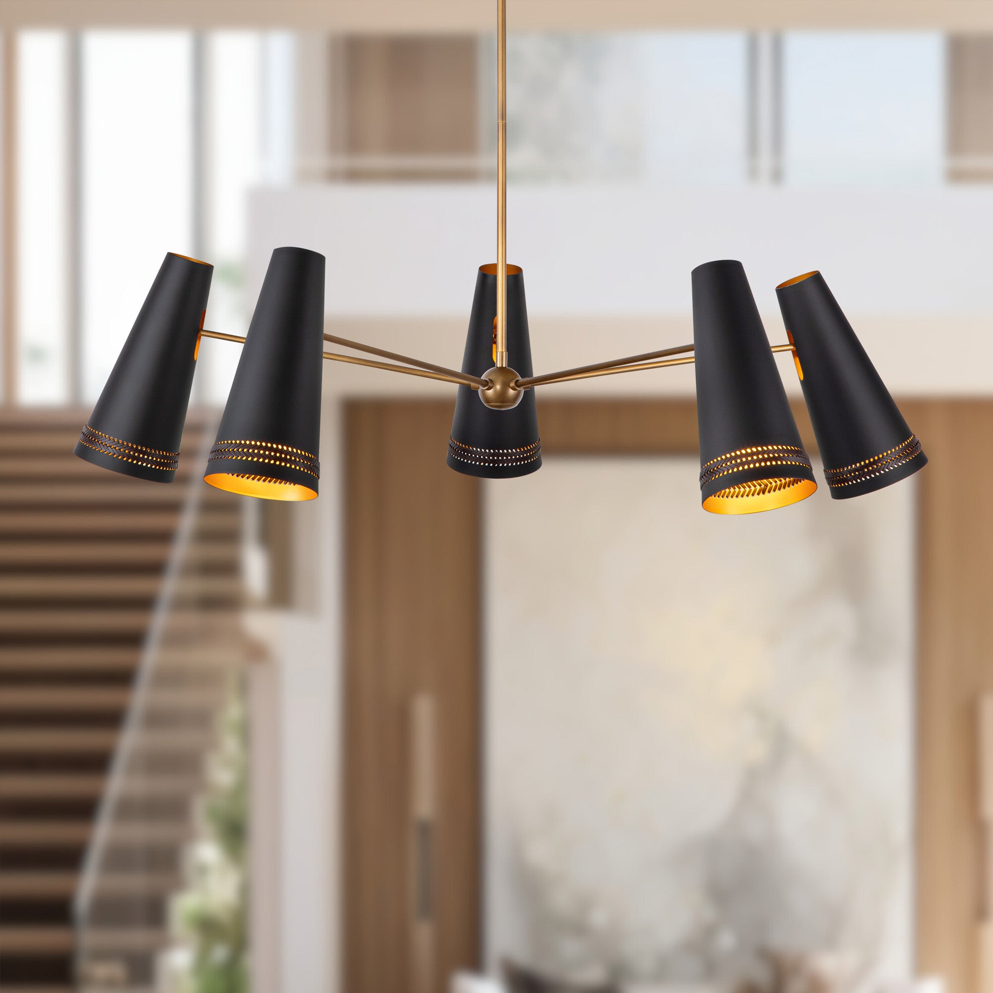 Brickell 45-in Steel Chandelier