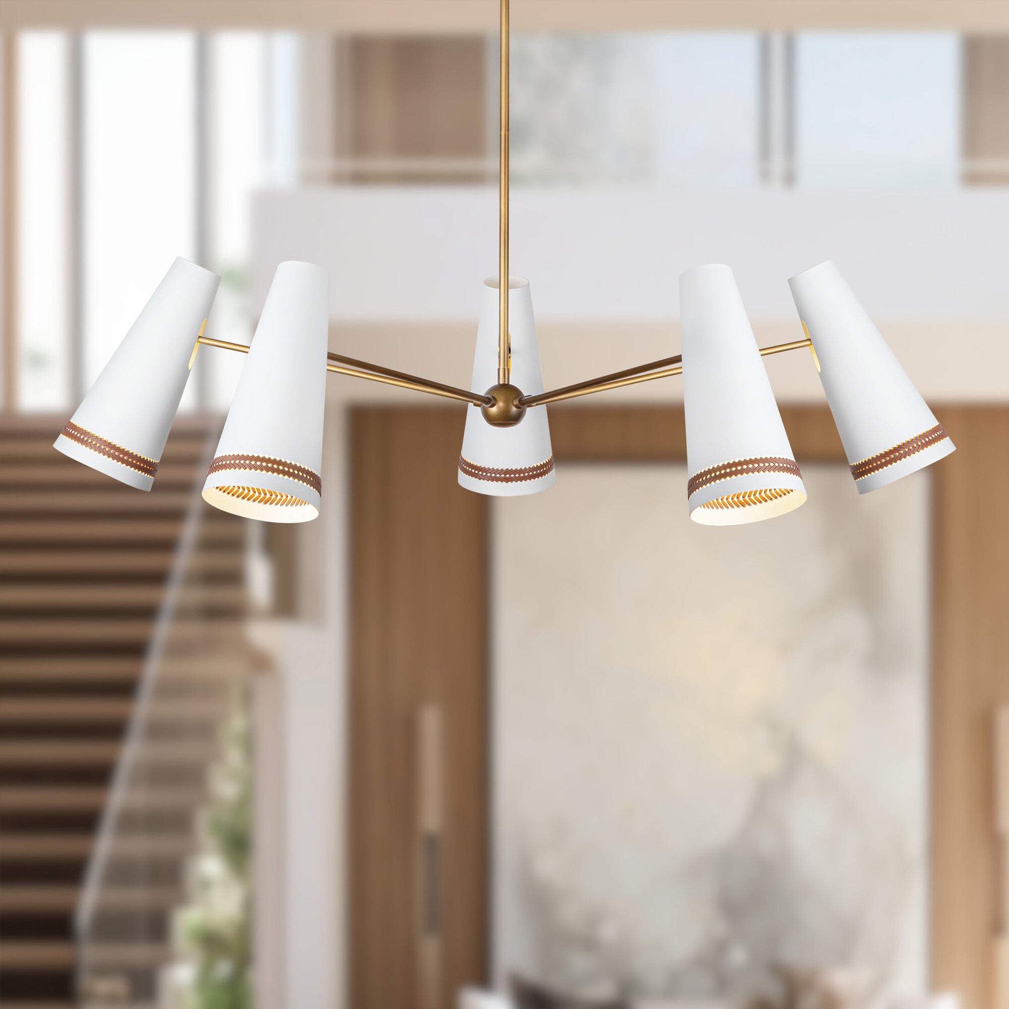 Brickell 45-in Steel Chandelier