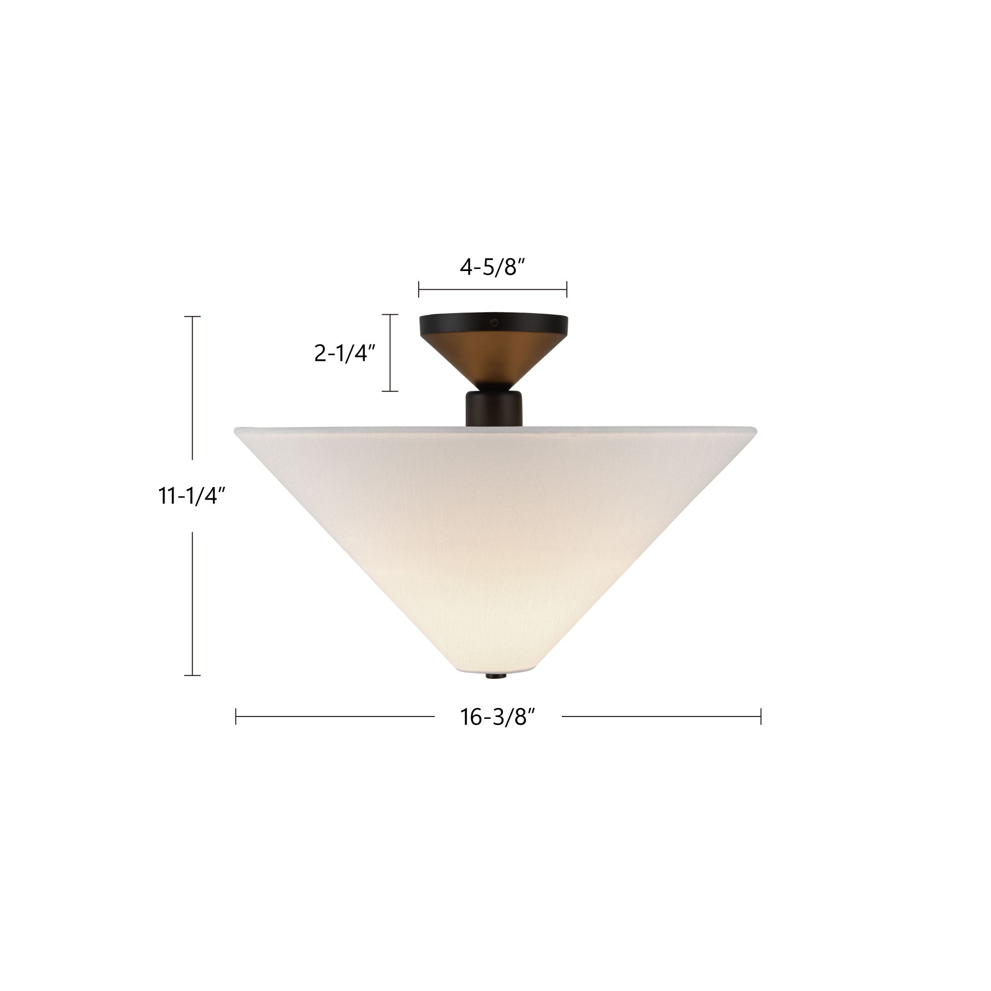Bridgette 16-in Steel Semi-Flush Mount