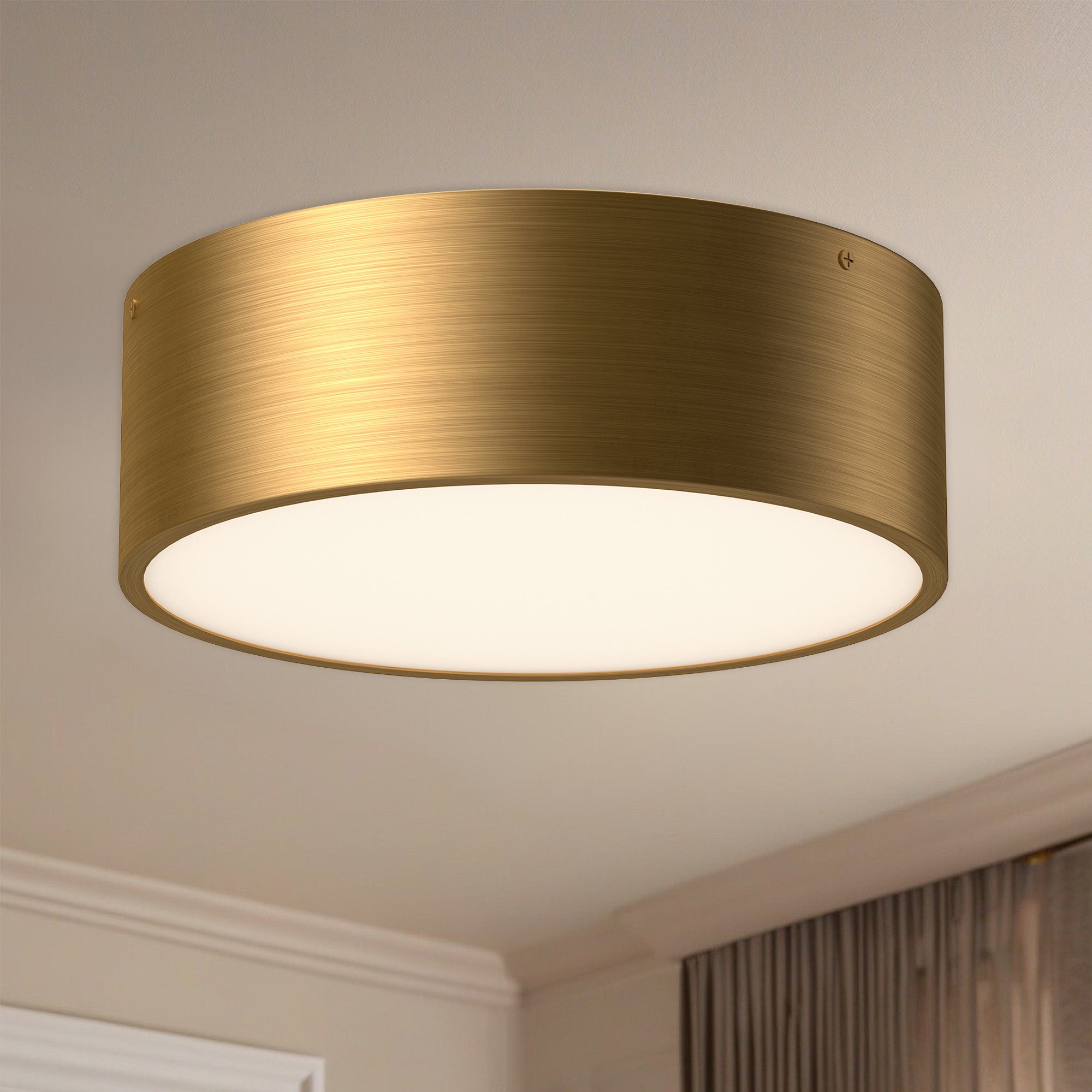 Brisbane 12-in 2 lights Steel Flush Mount