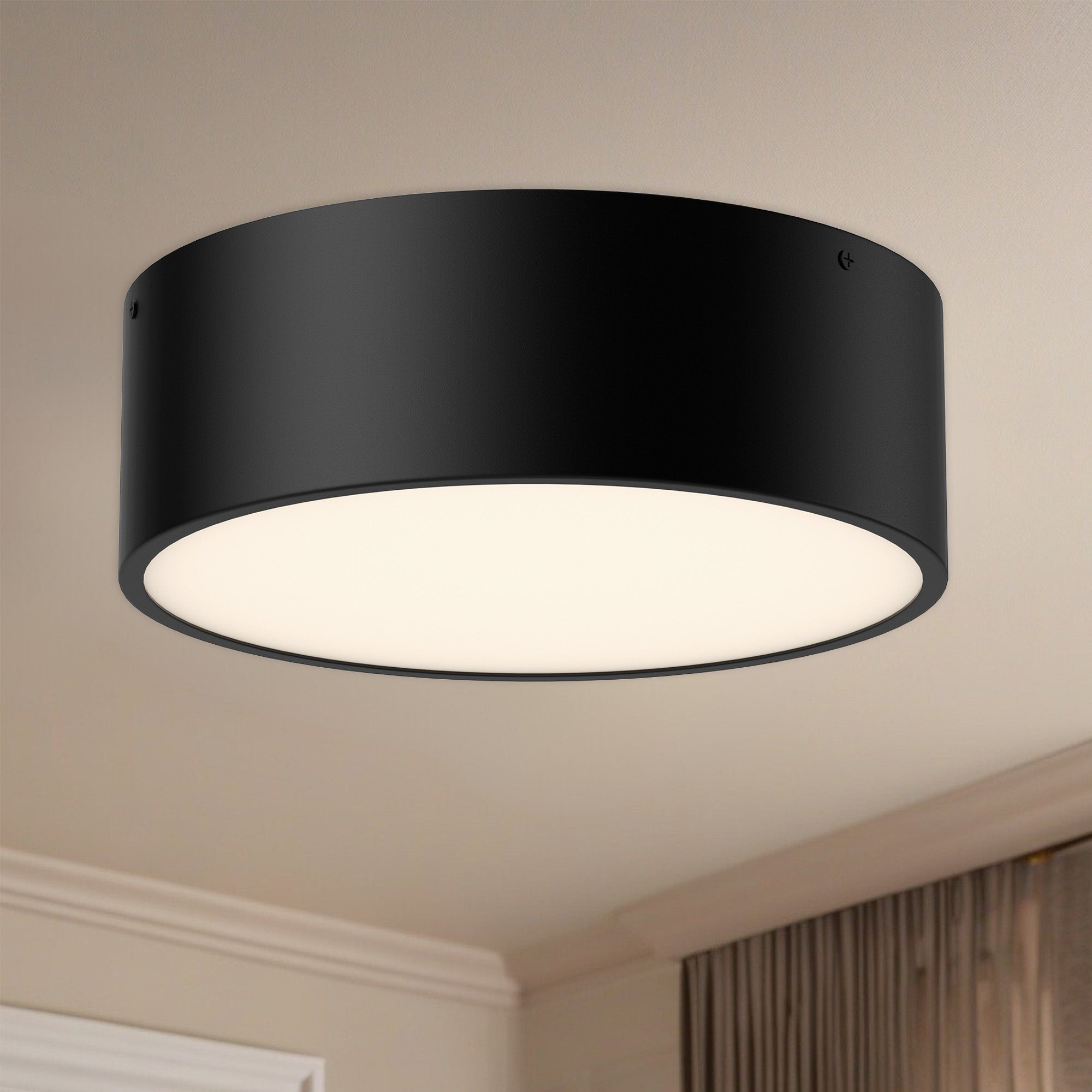 Brisbane 12-in 2 lights Steel Flush Mount