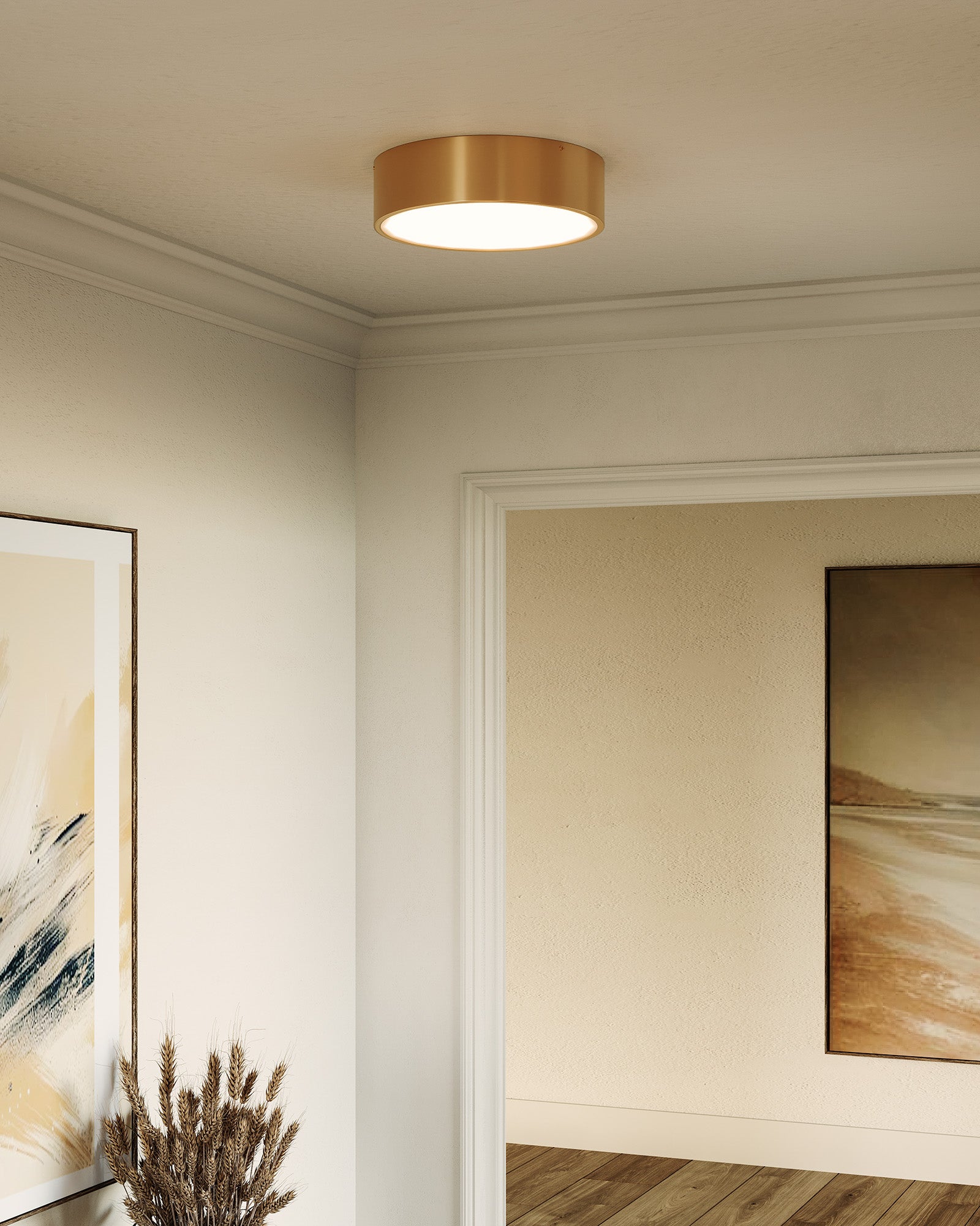 Brisbane 16-in 3 lights Steel Flush Mount