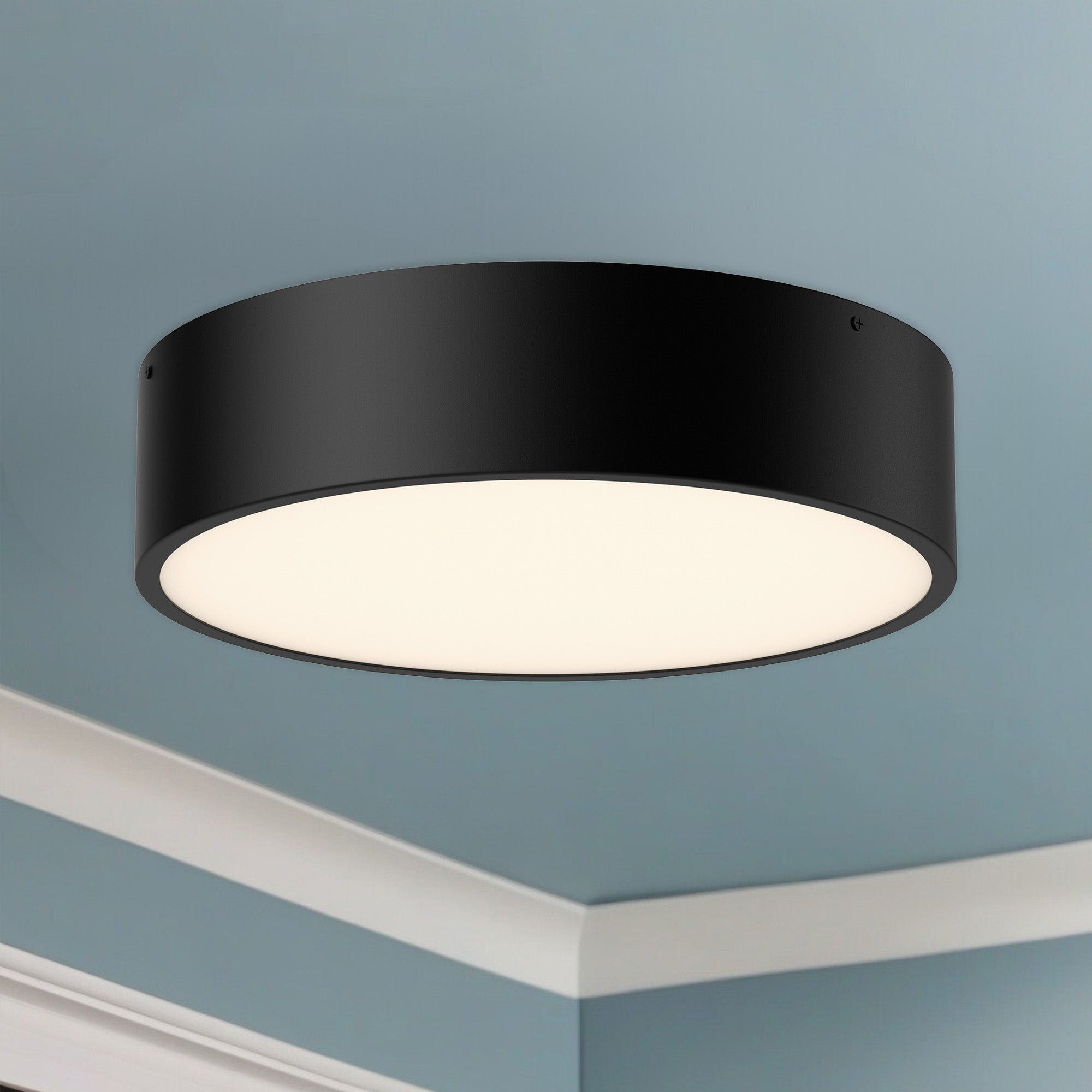Brisbane 16-in 3 lights Steel Flush Mount