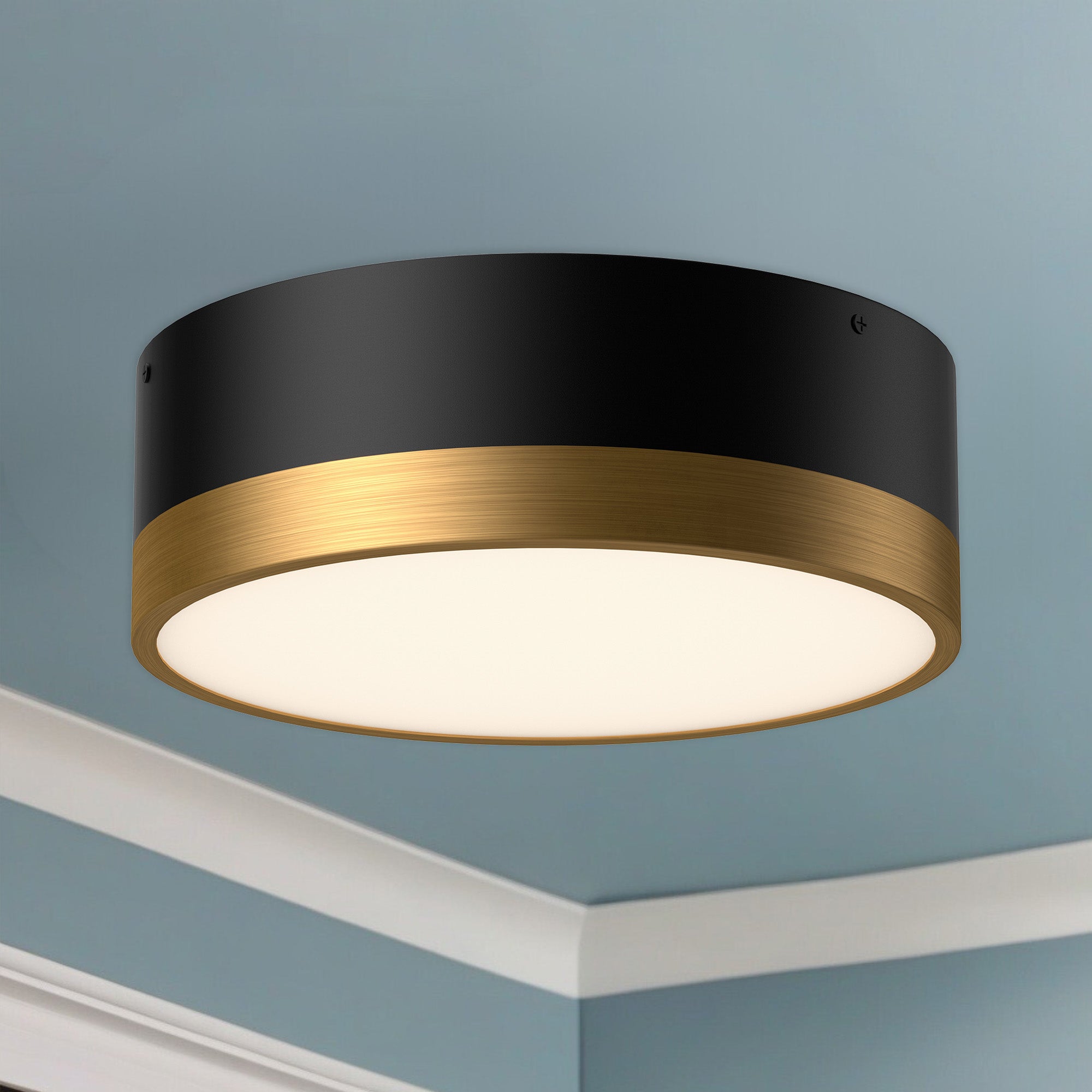 Brisbane 12-in Steel Flush Mount