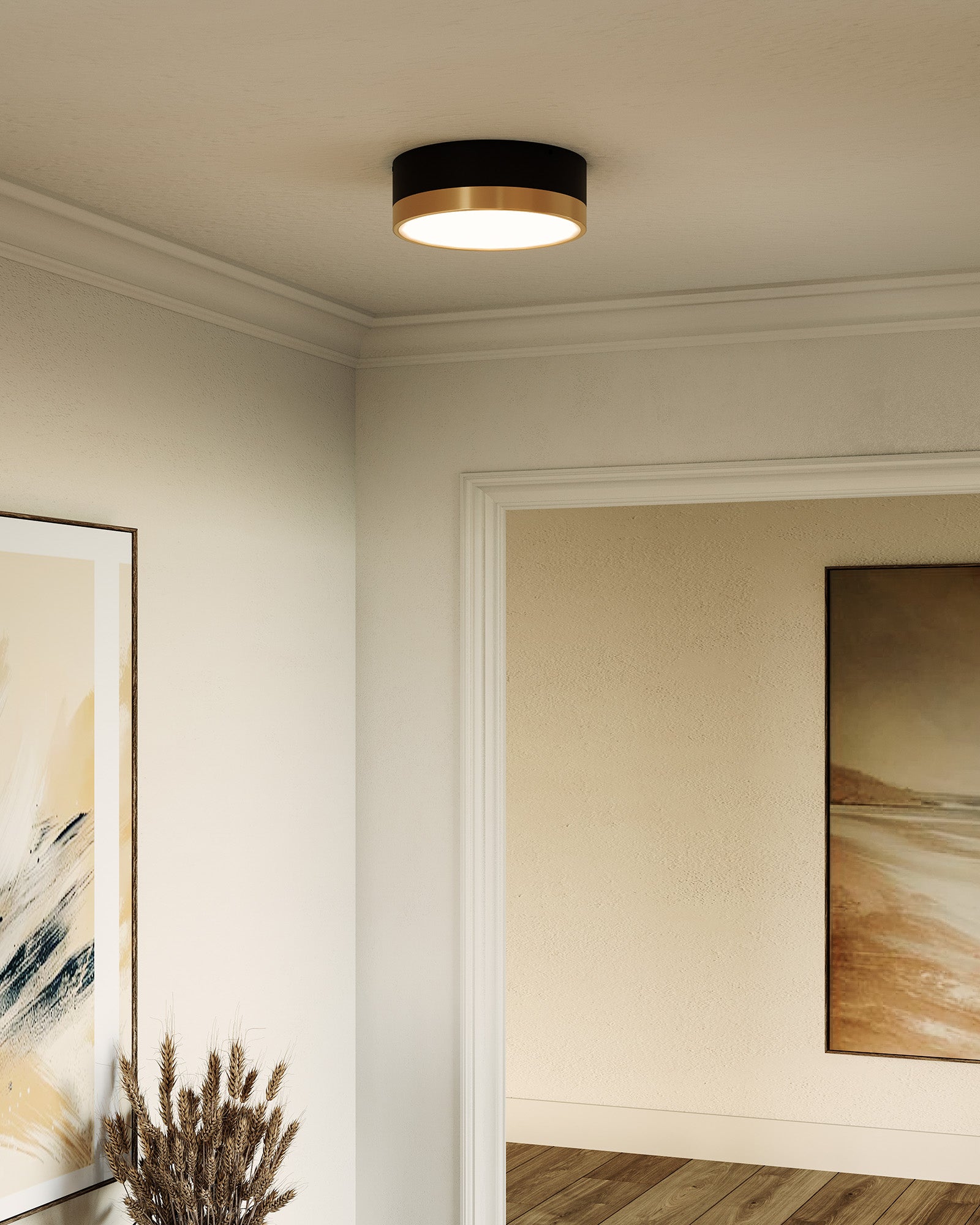 Brisbane 12-in Steel Flush Mount