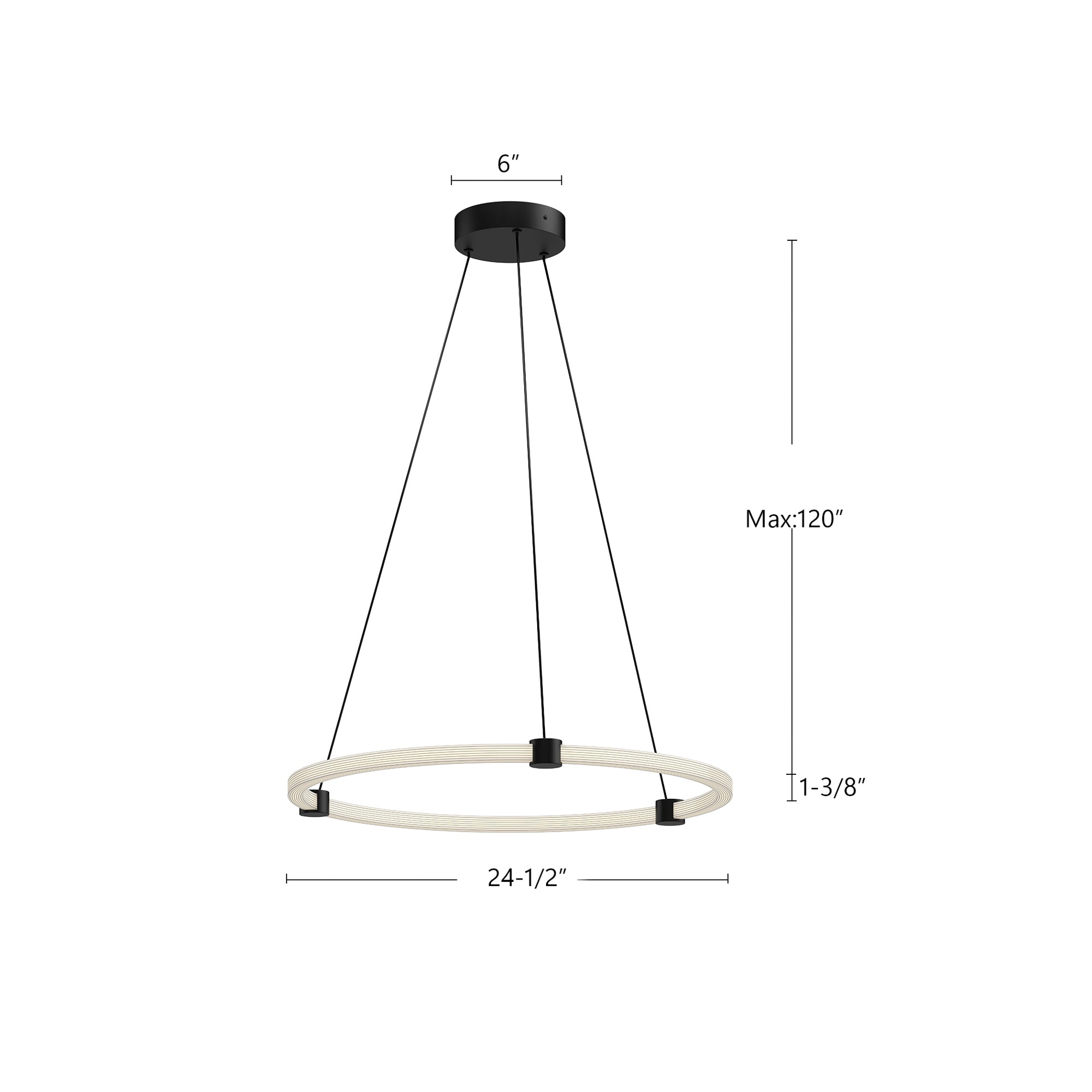 Bruni 24-in Aluminum Pendant