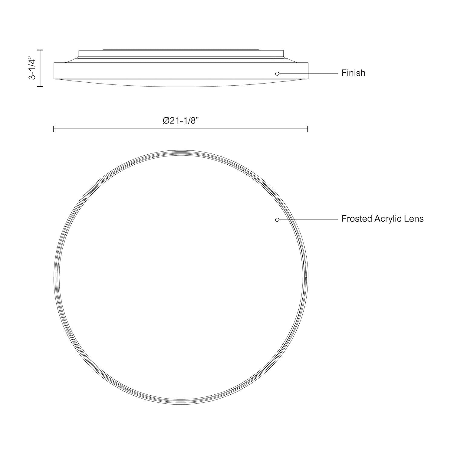 Brunswick 22-in Steel Flush Mount