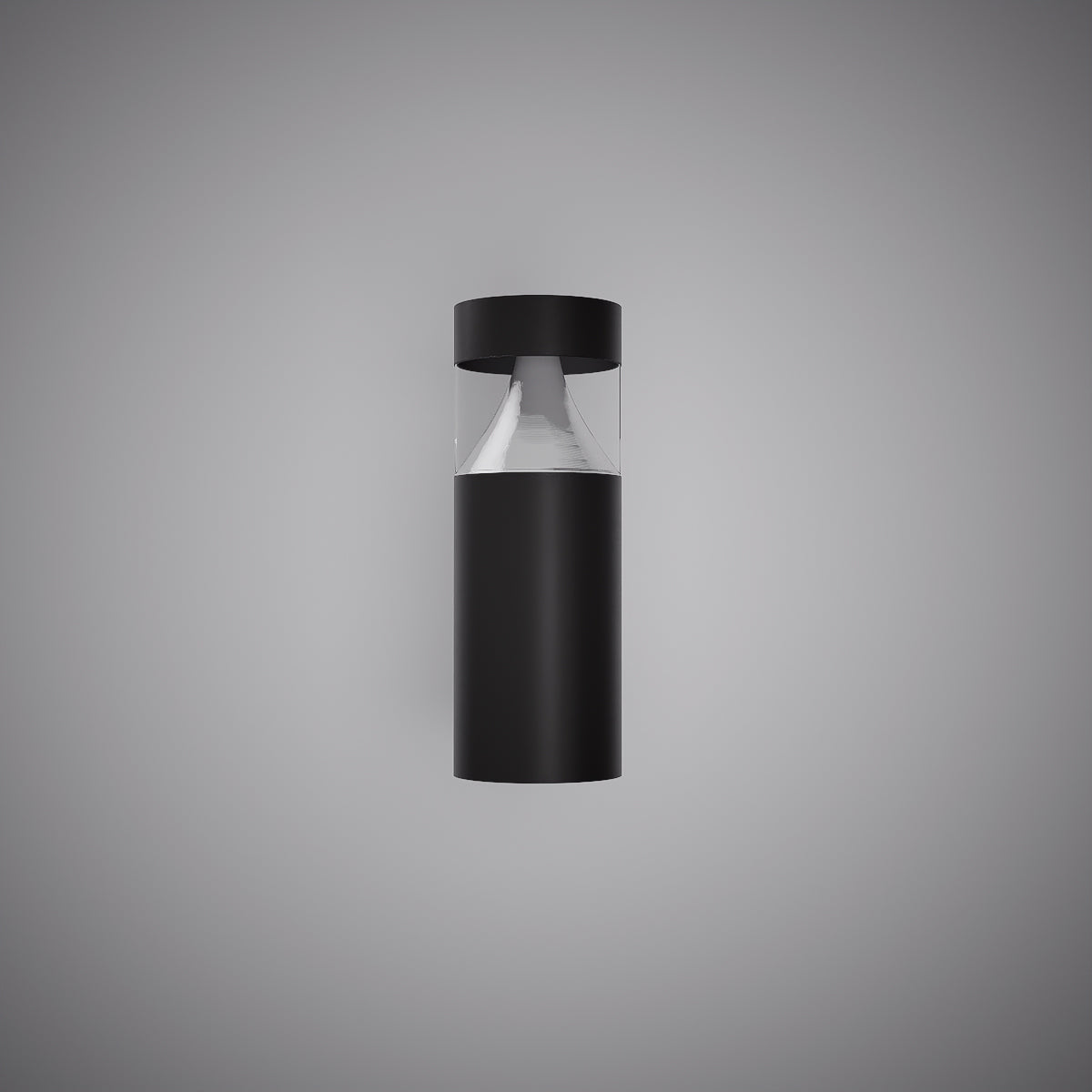 Arctic 18-inch Matte Black Dimmable LED Bollard Light with Clear Lens