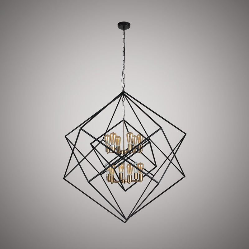 12 Lights Galaxia 47-in Chandelier Aged Brass/Matte Black Dimmable 720W