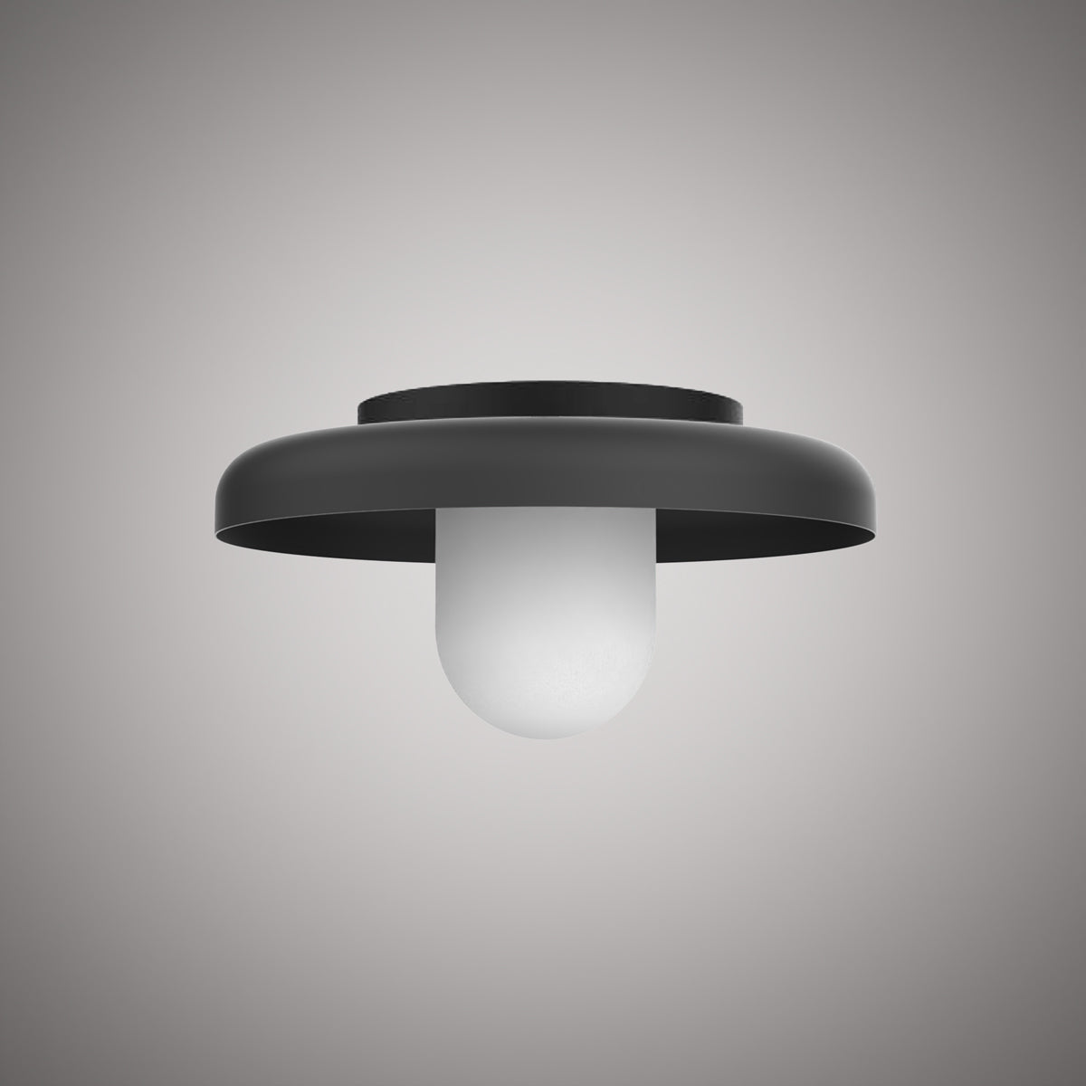 1 Lights Cloud 12-In Flush Mount Matte Black Dimmable 60W